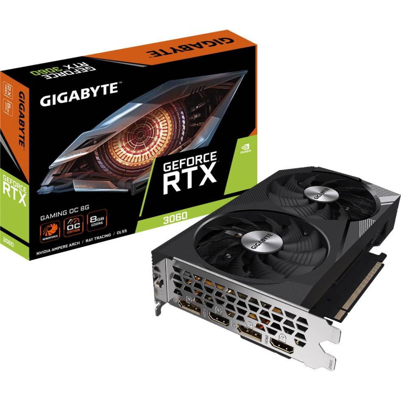 Відеокарта Gigabyte RTX 3060 8Gb GAMING OC (GV-N3060GAMING OC-8GD) (GDDR6, 128 bit, PCI-E v4.0) Б/в