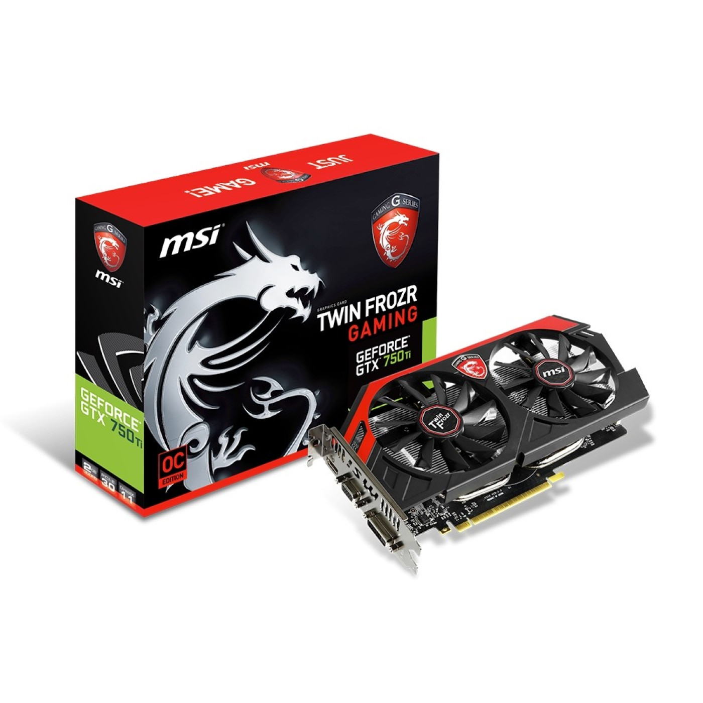 Відеокарта MSI GTX 750Ti 2Gb TF (128bit) (1020/5400) (N750Ti TF 2GD5/OC) (GDDR5, 128 bit, PCI-E 3.0 x16)