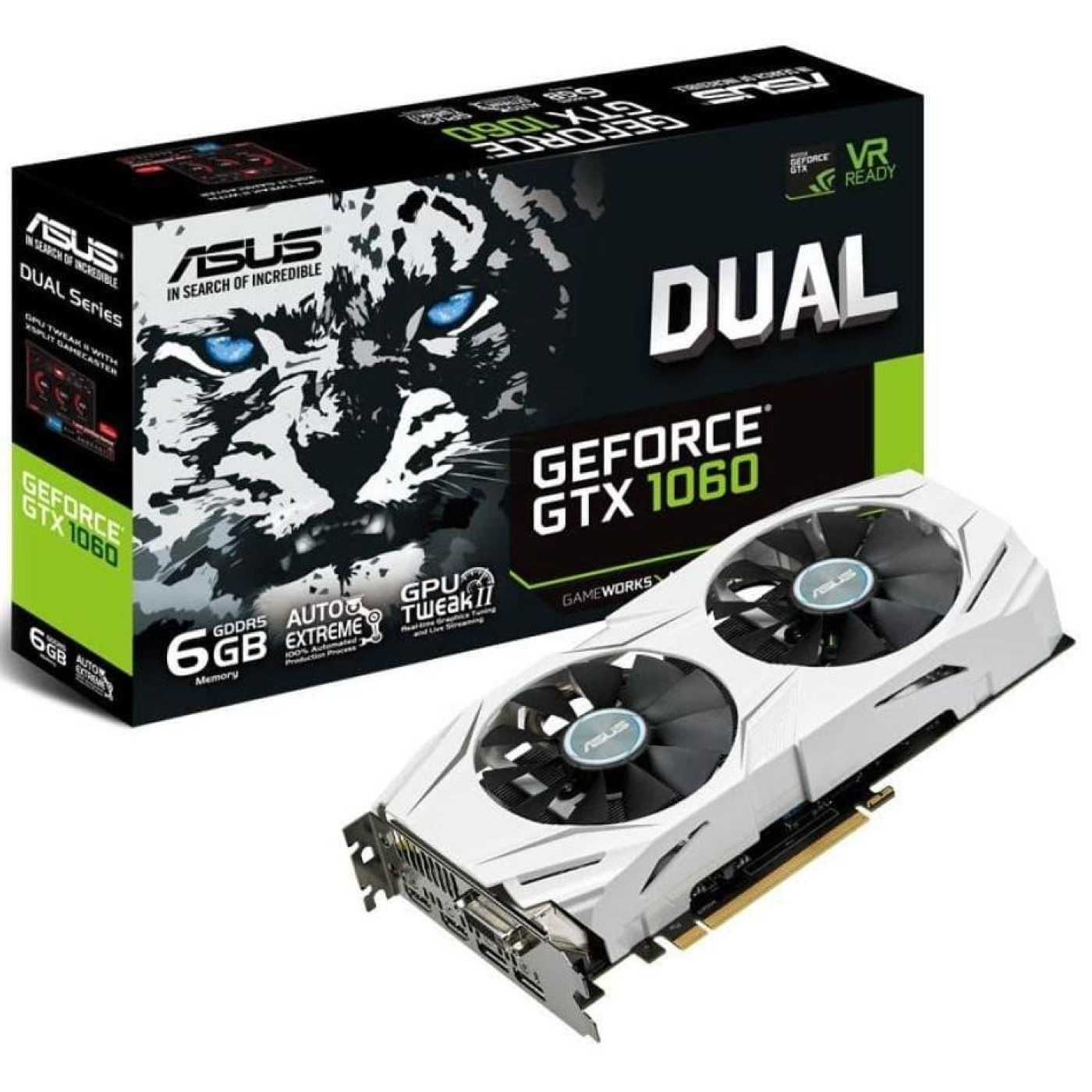 Видеокарта ASUS GTX 1060 6Gb Dual Fan (DUAL-GTX1060-6G) (GDDR5, 192 bit, PCI-E 3.0 x16) Б/у