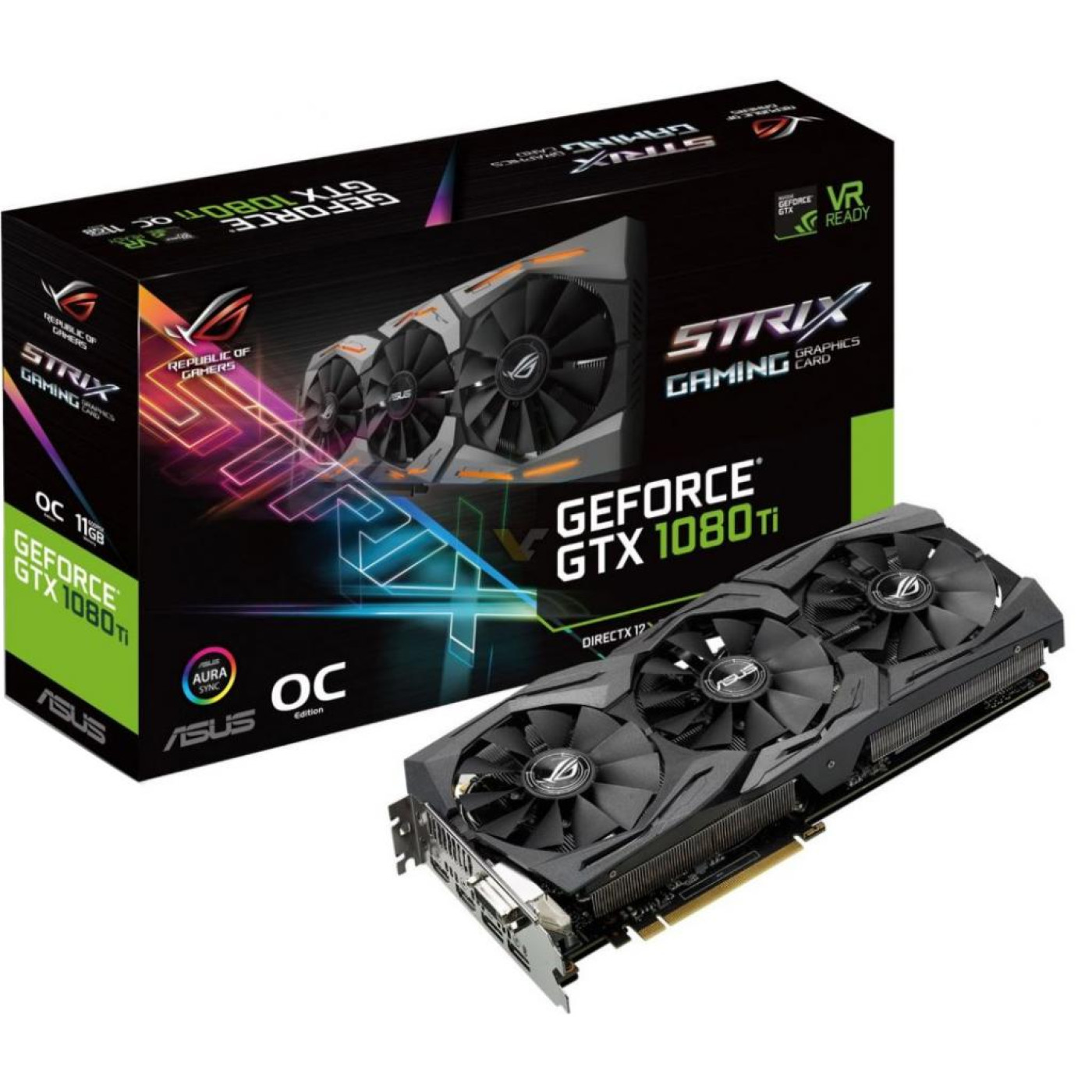 Відеокарта ASUS GTX 1080Ti 11Gb Strix OC (ROG-STRIX-GTX1080TI-O11G-GAMING) (GDDR5X, 352 bit, PCI-E 3.0 x16) Б/в