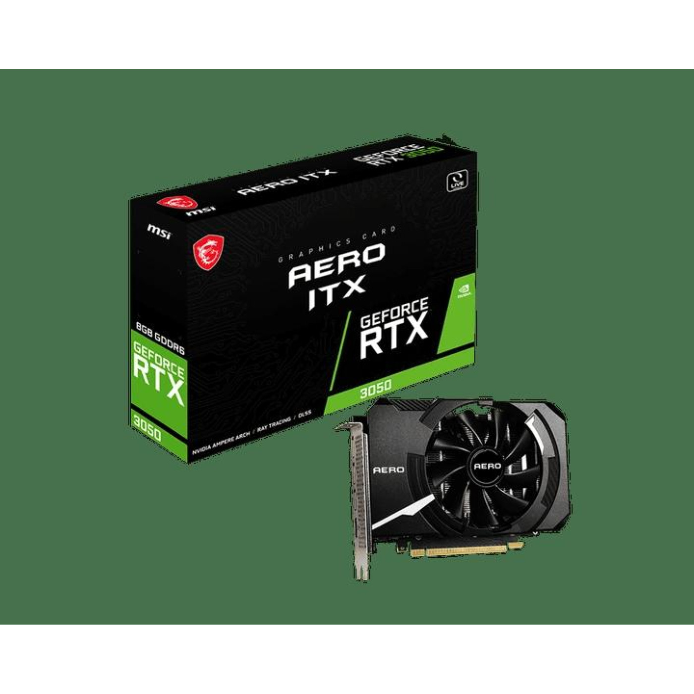 Видеокарта MSI RTX 3050 8GB AERO ITX OC (RTX 3050 AERO ITX 8G OC) (GDDR6, 128 bit, PCI-E 4.0 x8) FR