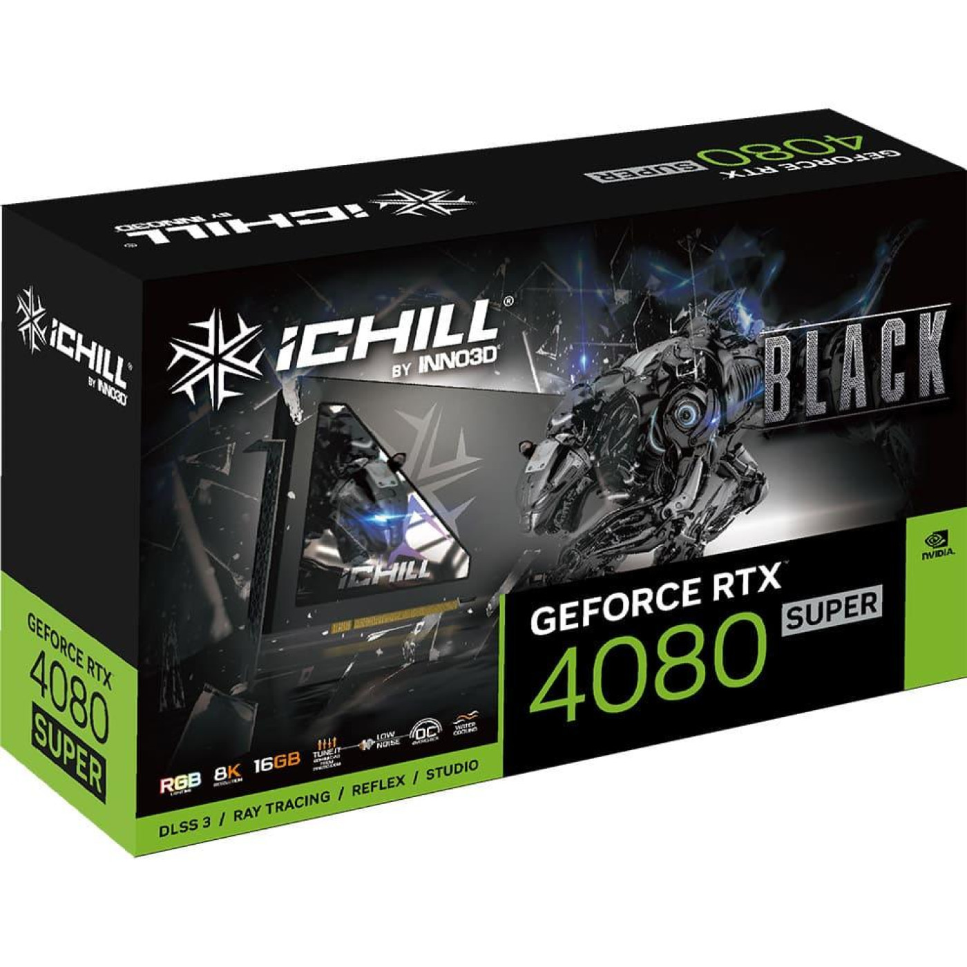 Видеокарта Inno3D RTX 4080 Super 16GB iChill BLACK (C408SB-166XX-18700006) (GDDR6X, 256 bit, PCI-E 4.0 x16)