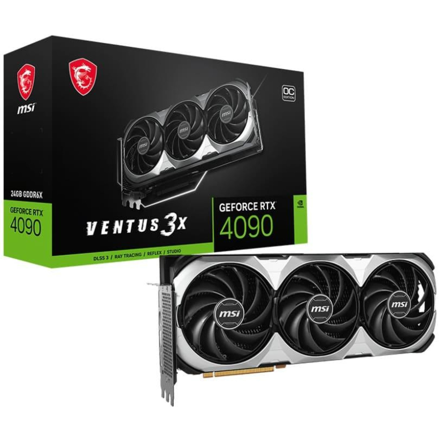 Відеокарта MSI RTX 4090 24GB VENTUS 3X E OC (RTX 4090 VENTUS 3X E 24G OC) (GDDR6X, 384 bit, PCI-E 4.0 x16)