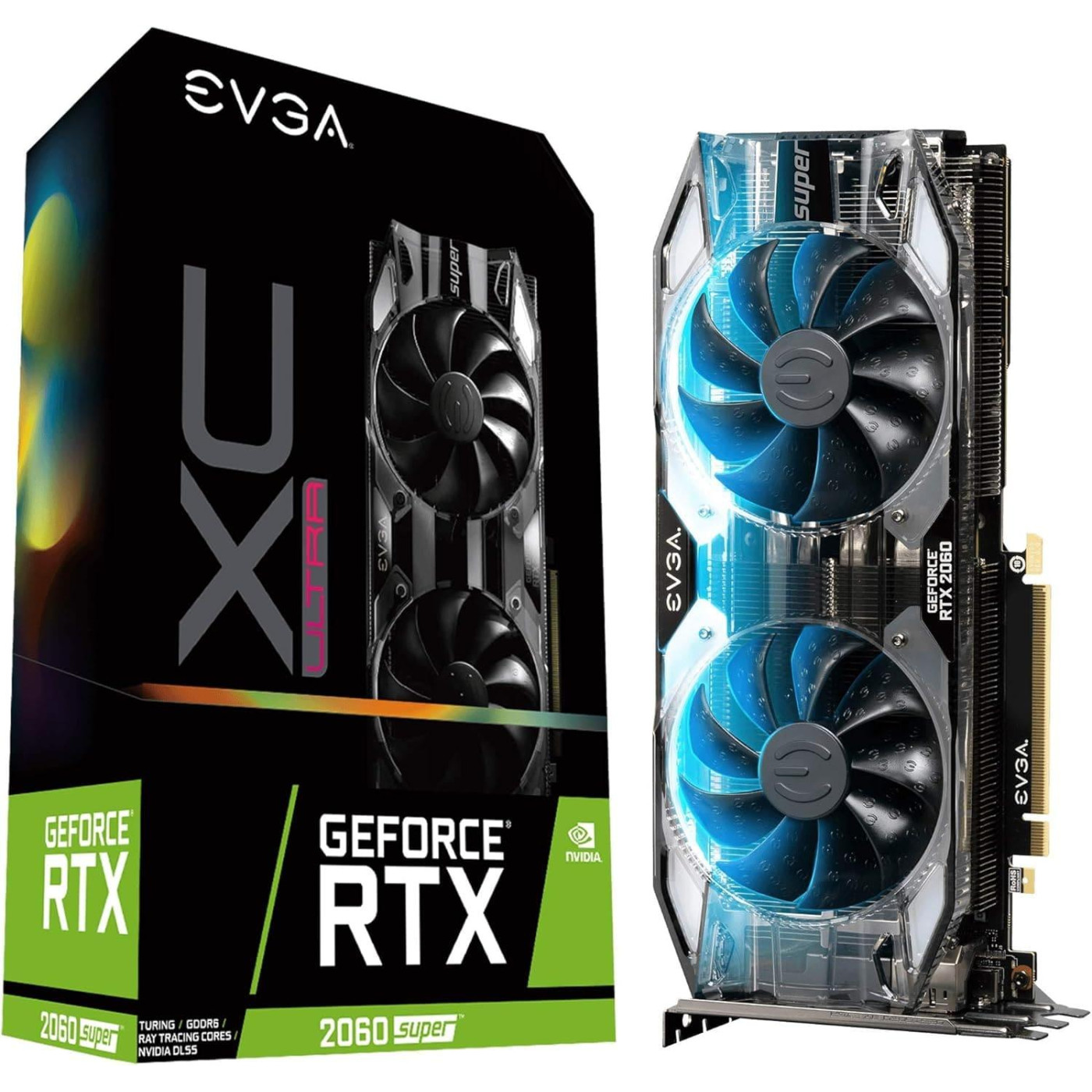 Відеокарта EVGA RTX 2060 SUPER XC ULTRA OVERCLOCKED 8GB (08G-P4-3163-KR) (GDDR6, 256 bit, PCI-E v3.0) Б/в