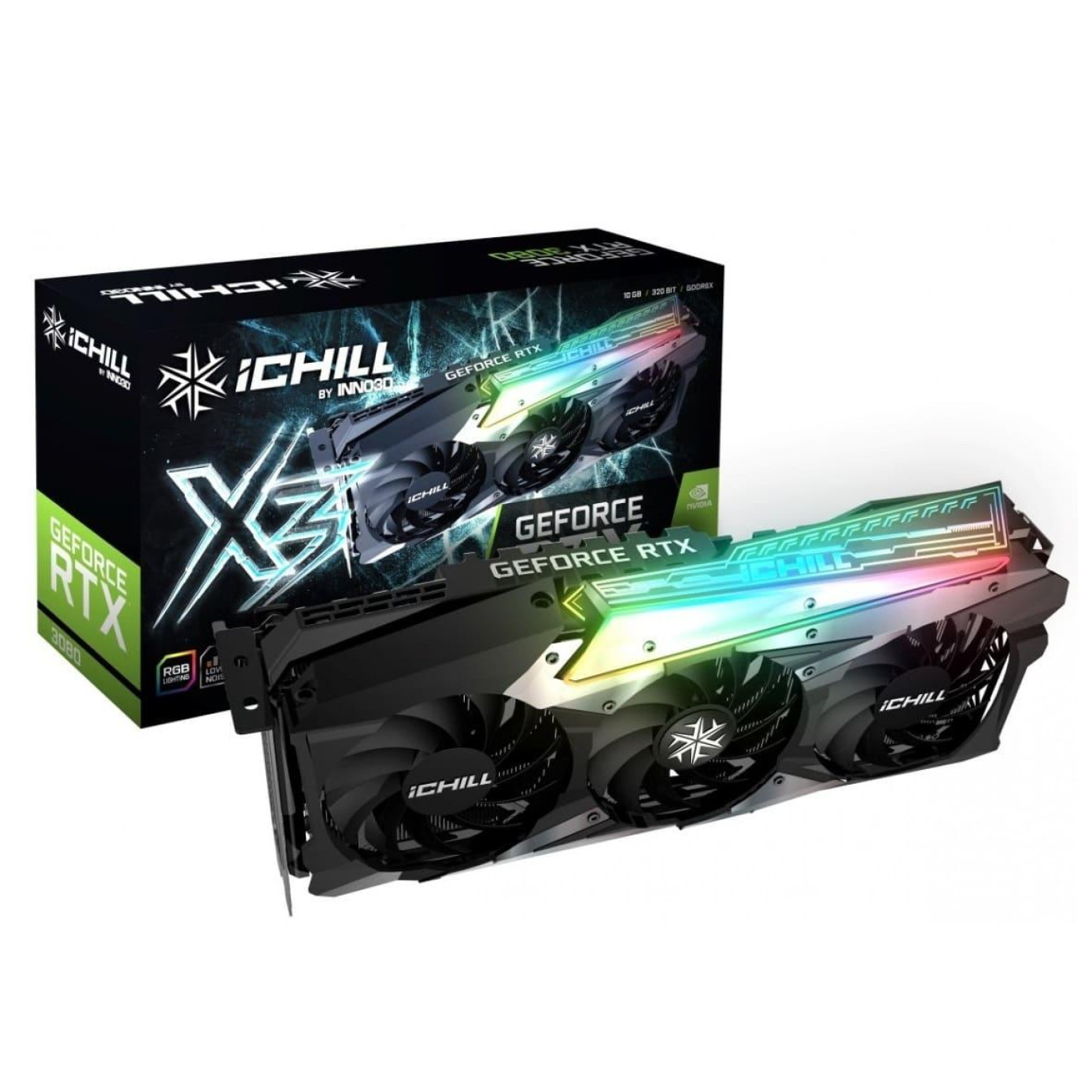Відеокарта Inno3D RTX 3080 10Gb Ichill X3 (M30803-206X1880Va37) (GDDR6X, 320 bit, PCI-E v4.0 x16) Б/в