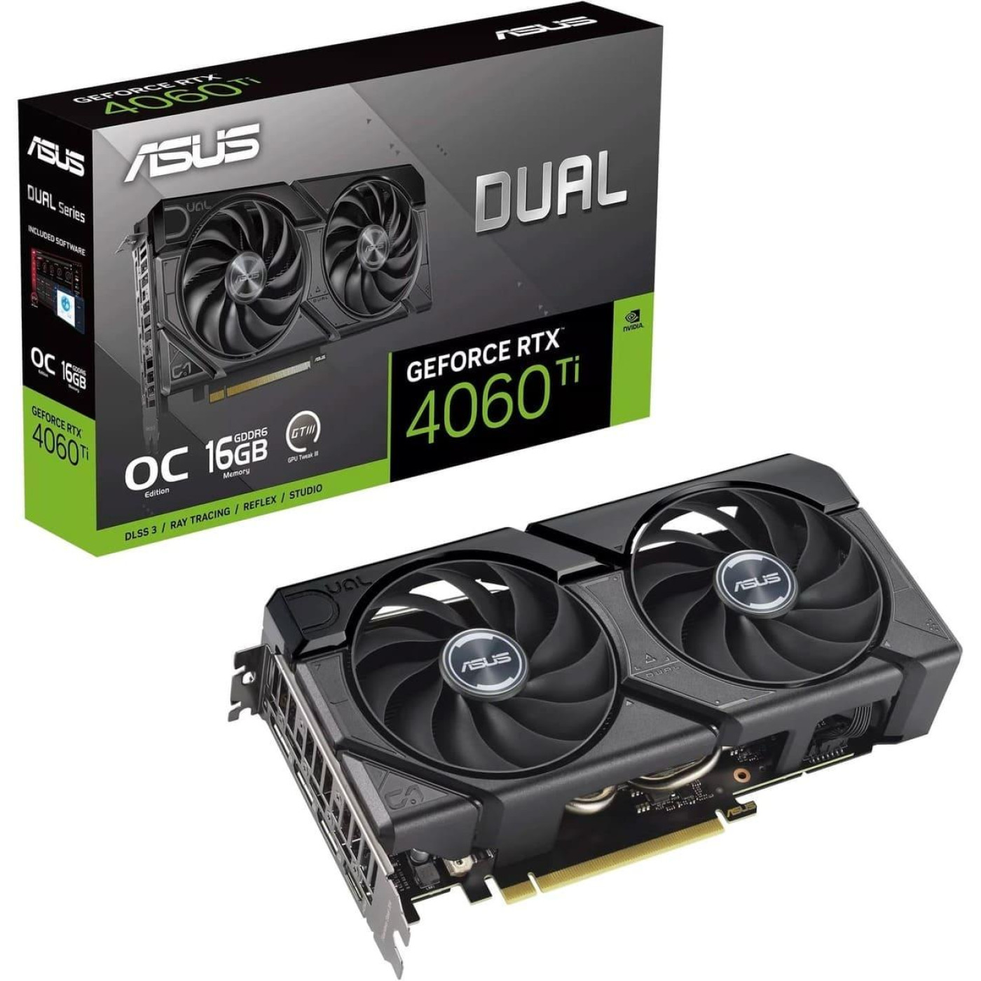 Видеокарта ASUS RTX 4060 Ti 16GB DUAL OC EVO (DUAL-RTX4060TI-O16G-EVO) (GDDR6, 128 bit, PCI-E v4.0 x8)