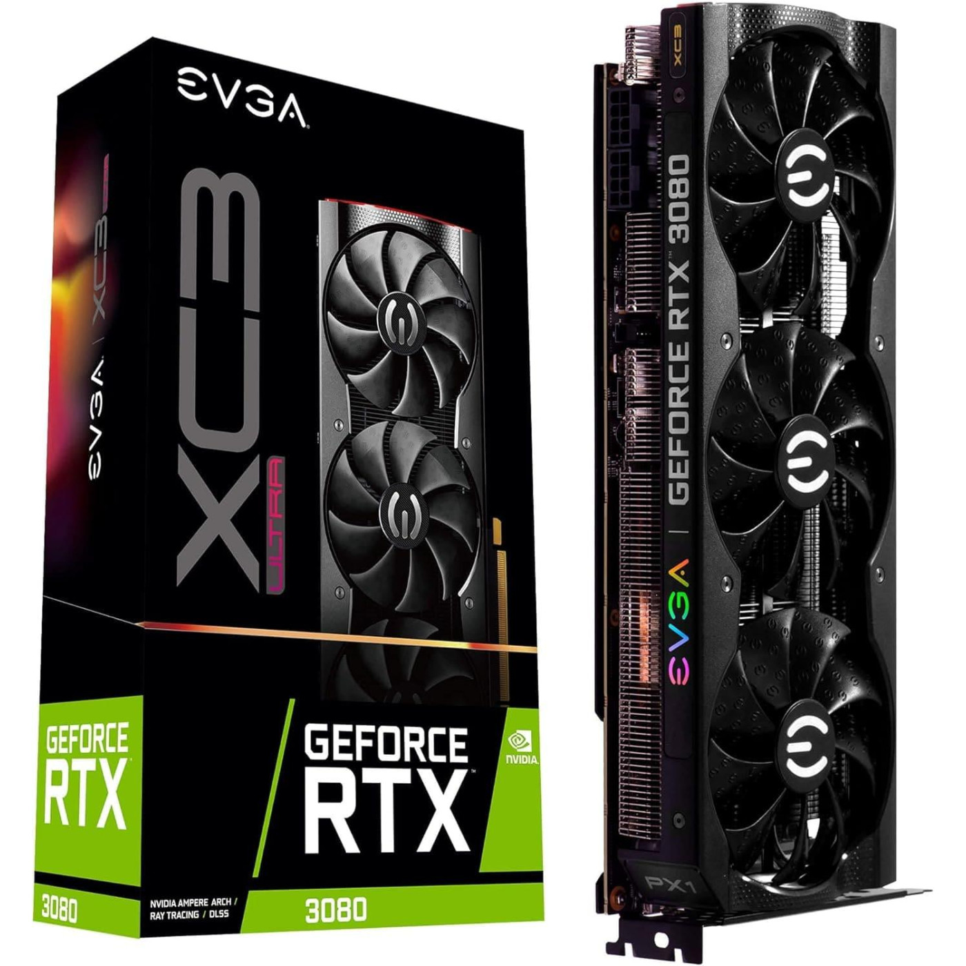 Видеокарта EVGA RTX 3080 10Gb XC3 Ultra Gaming (10G-P5-3885-KH) (GDDR6X, 320 bit, PCI-E 4.0 x16) Б/у
