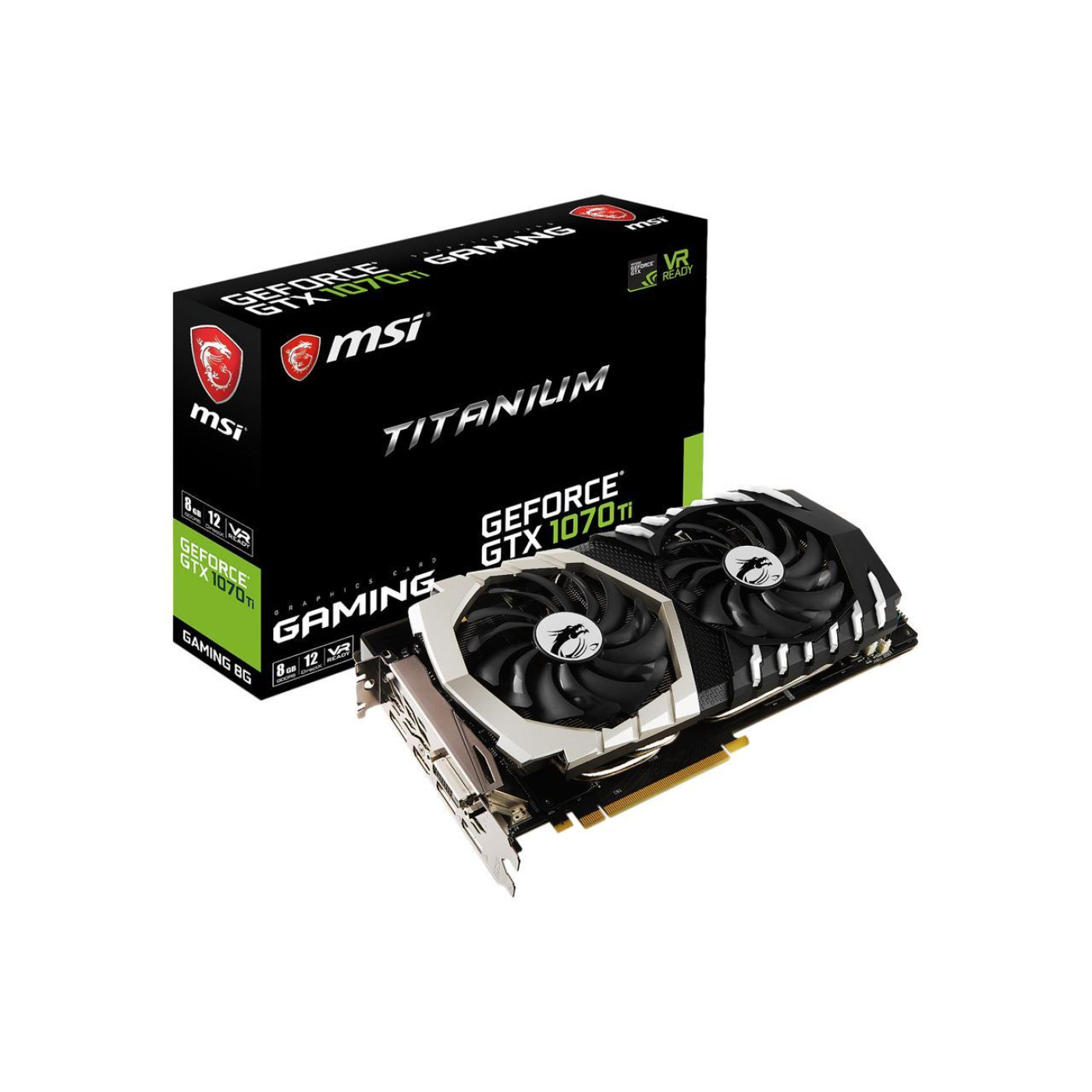 Відеокарта MSI GTX 1070Ti Titanium 8Gb (GTX 1070 Ti Titanium 8Gb) (GDDR5, 256 bit, PCI-E 3.0 x16) Б/в