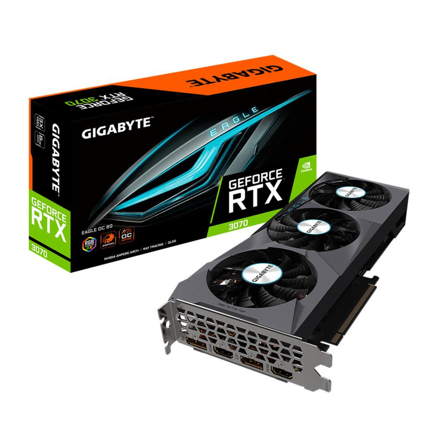 Видеокарта Gigabyte RTX 3070 8Gb Eagle OC LHR (GV-N3070EAGLE OC-8GD) (GV-N3070EAGLE OC-8GD LHR) (GDDR6, 256 bit, PCI-E 4.0 x16) U1