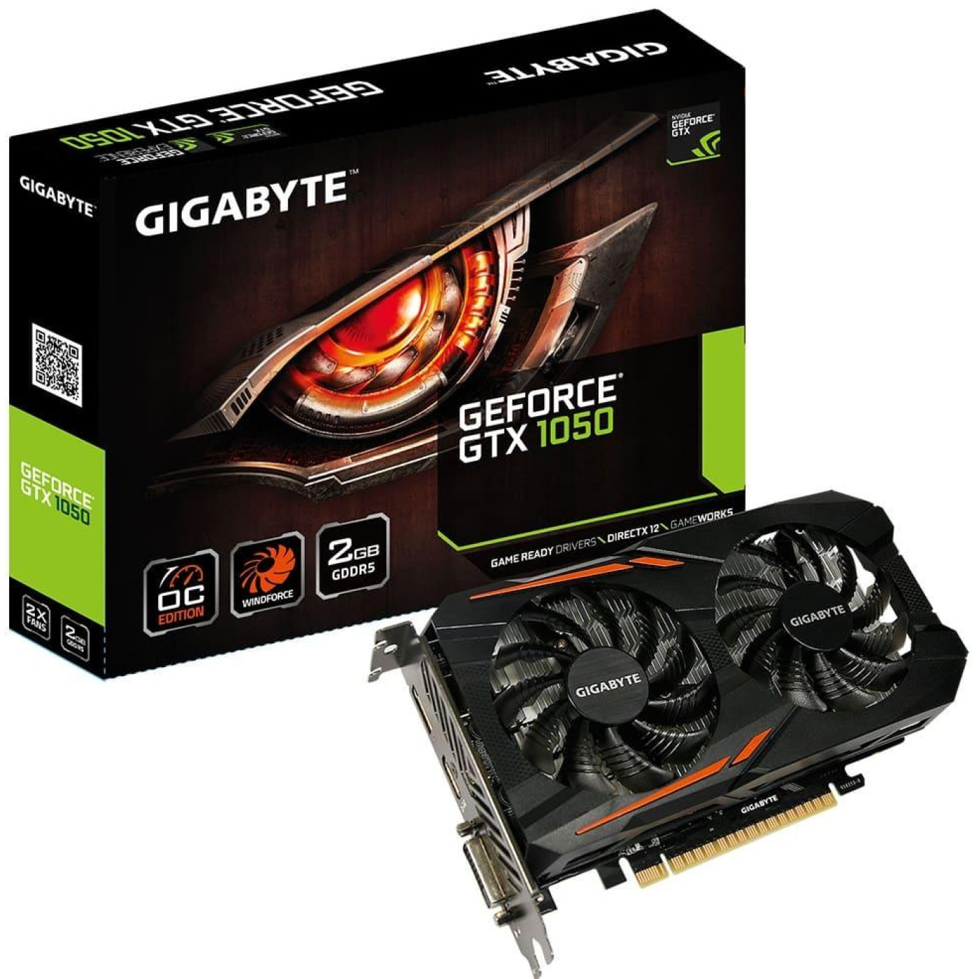 Відеокарта Gigabyte GTX 1050 2Gb OC (GV-N1050OC-2GD) (GDDR5, 128 bit, PCI-E v3.0) Б/в
