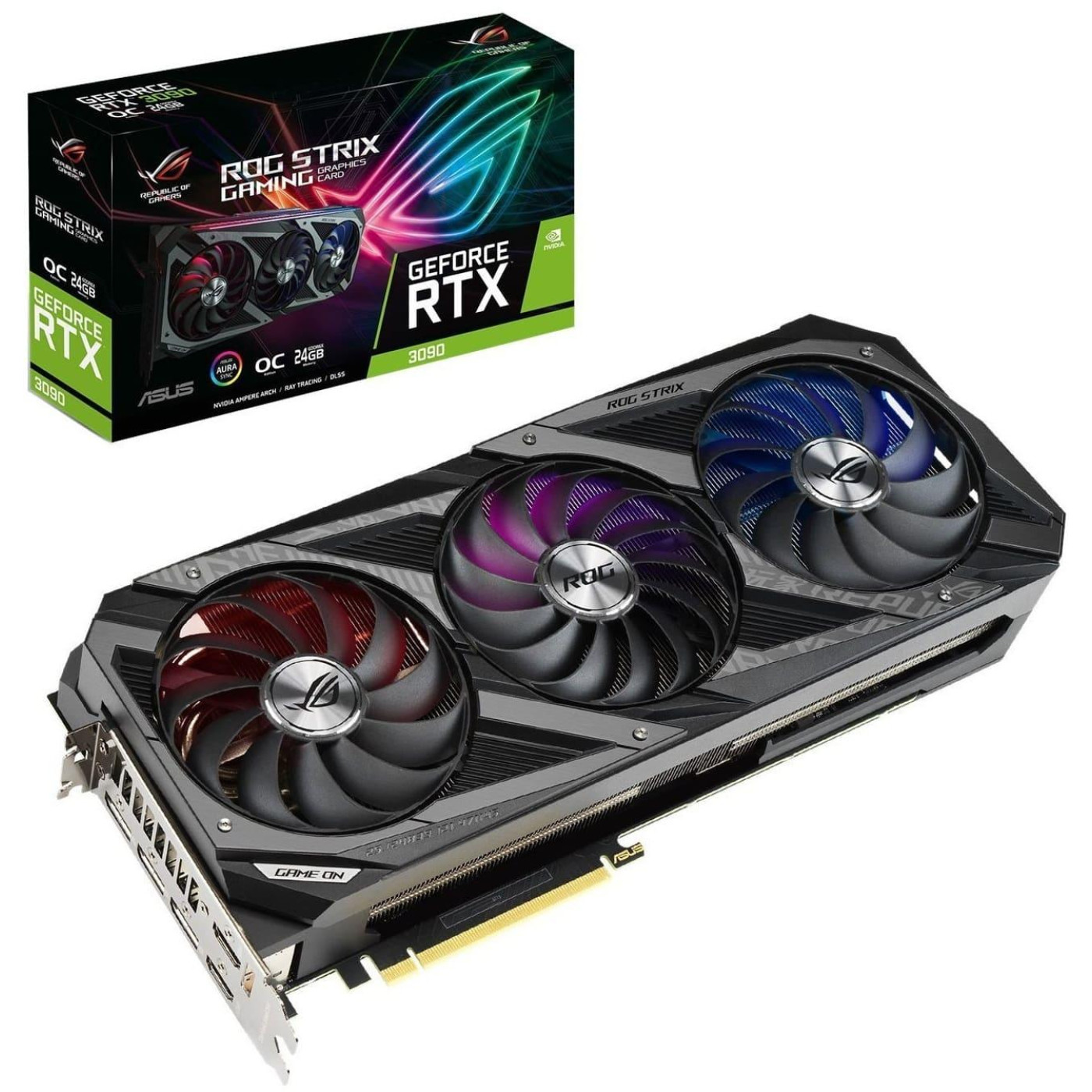 Видеокарта ASUS RTX 3090 24Gb ROG Strix Gaming OC (ROG-STRIX-RTX3090-O24G-GAMING) (GDDR6X, 384 bit, PCI-E 4.0 x16) FR