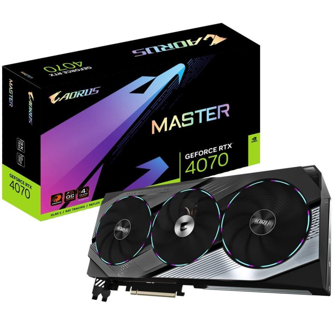 Видеокарта Gigabyte RTX 4070 12Gb AORUS Master (GV-N4070AORUS M-12GD) (GDDR6X, 192 bit, PCI-E 4.0 x16)