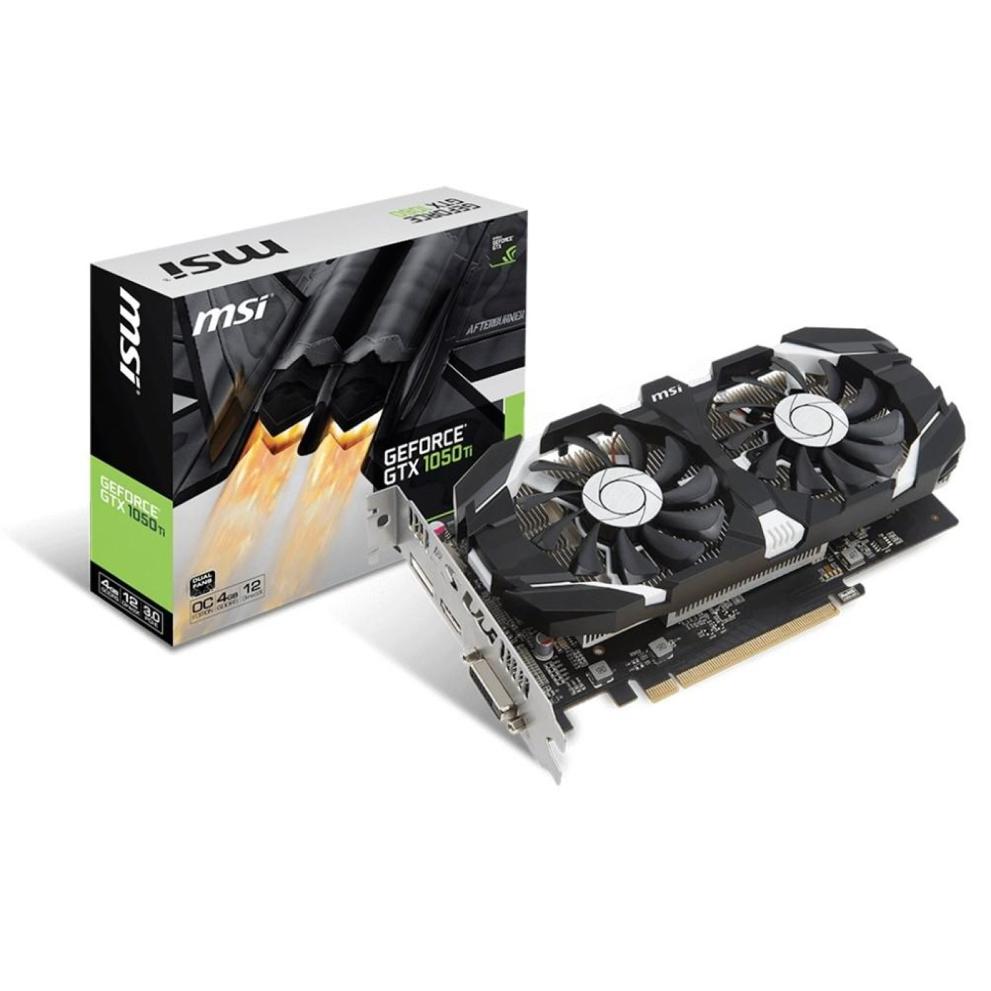 Відеокарта MSI GTX 1050Ti 4Gb OC (GTX 1050 TI 4GT OC) (GDDR5, 128 bit, PCI-E 3.0 x16) Б/в