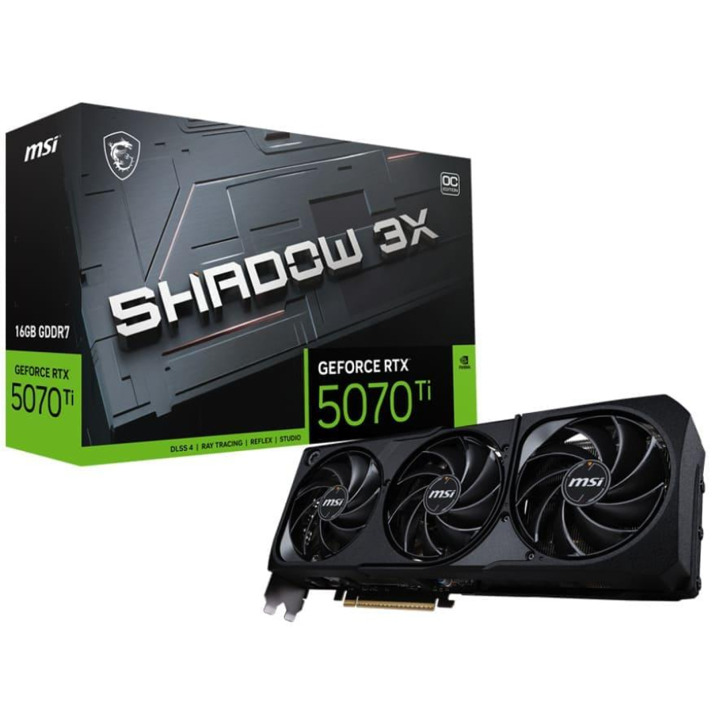 Відеокарта MSI RTX 5070 TI 16G SHADOW 3X OC (RTX 5070 TI 16G SHADOW 3X OC) (GDDR7, 256 bit, PCI-E v5.0 x16) U1