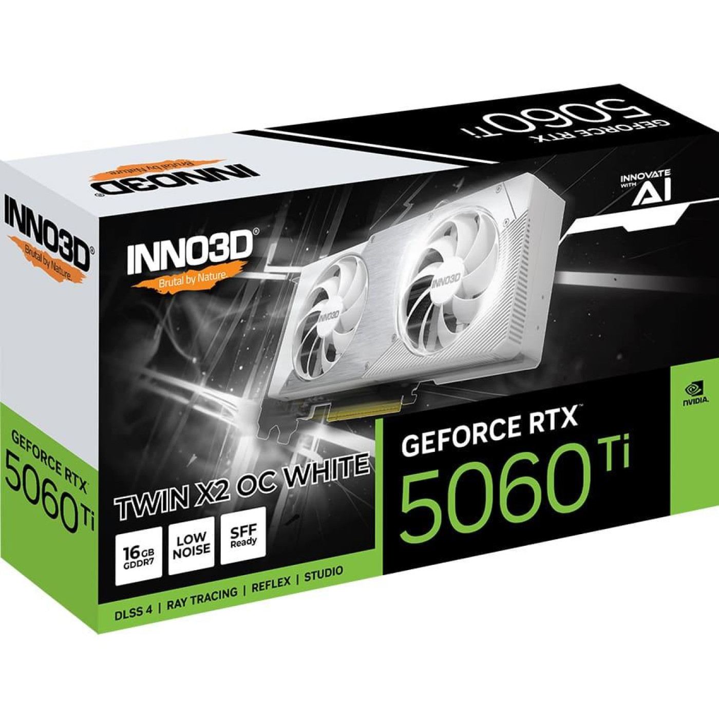 Видеокарта Inno3D RTX 5060 Ti 16GB TWIN X2 OC WHITE (N506T2-16D7X-191073W) (GDDR7, 128 bit, PCI-E v5.0 x8)