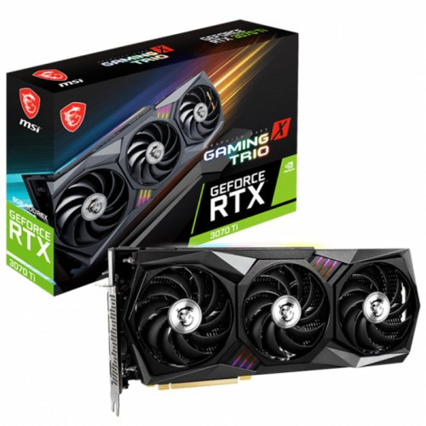Видеокарта MSI RTX 3070Ti 8Gb Gaming X Trio (GeForce RTX 3070 Ti GAMING X TRIO 8G) (GDDR6X, 256 bit, PCI-E v4.0 x16) FR