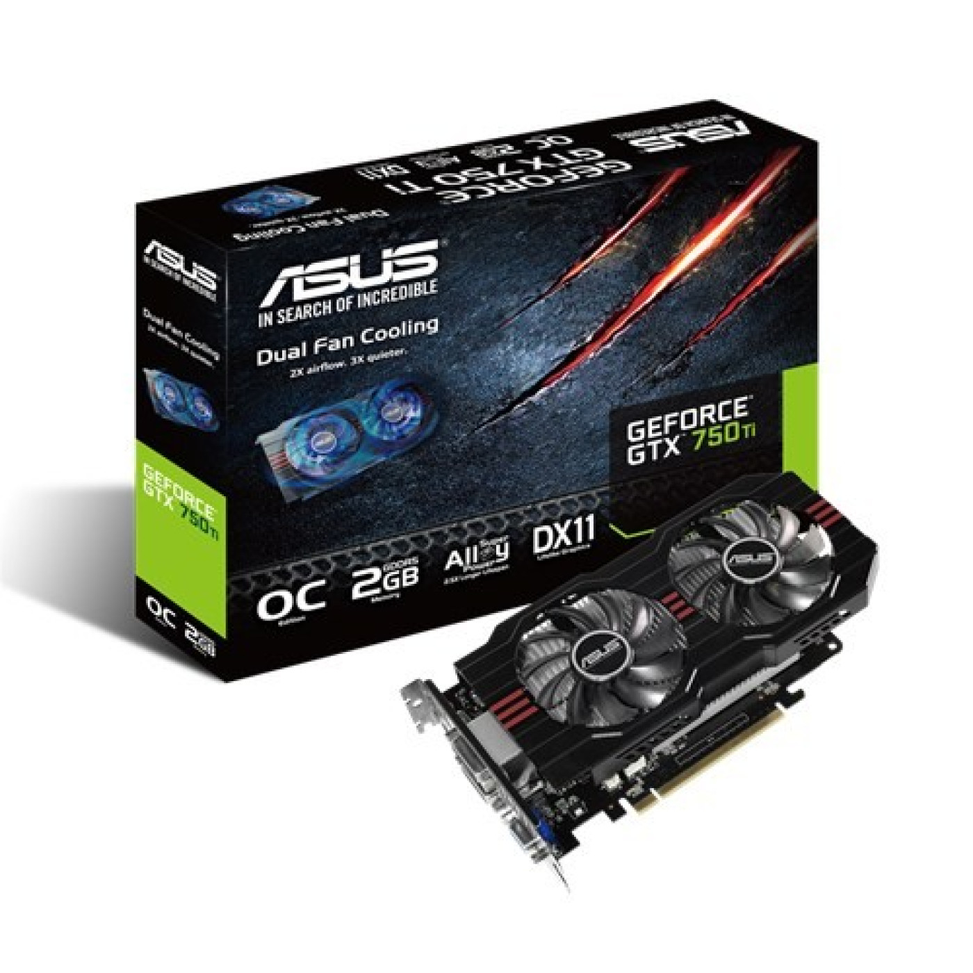 Видеокарта ASUS GTX 750TI 2Gb OC (GTX750TI-OC-2GD5) (GDDR5, 128 bit, PCI-E v3.0) Б/у
