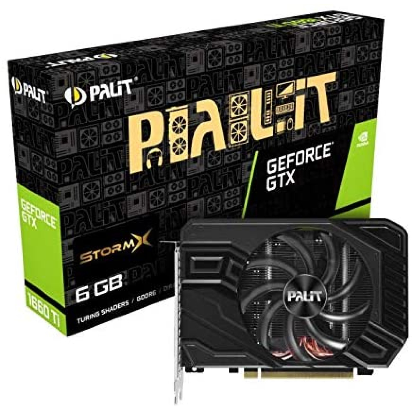 Видеокарта Palit GTX 1660Ti 6GB StormX (NE6166T018J9-161F) (GDDR6, 192 bit, PCI-E 3.0 x16)