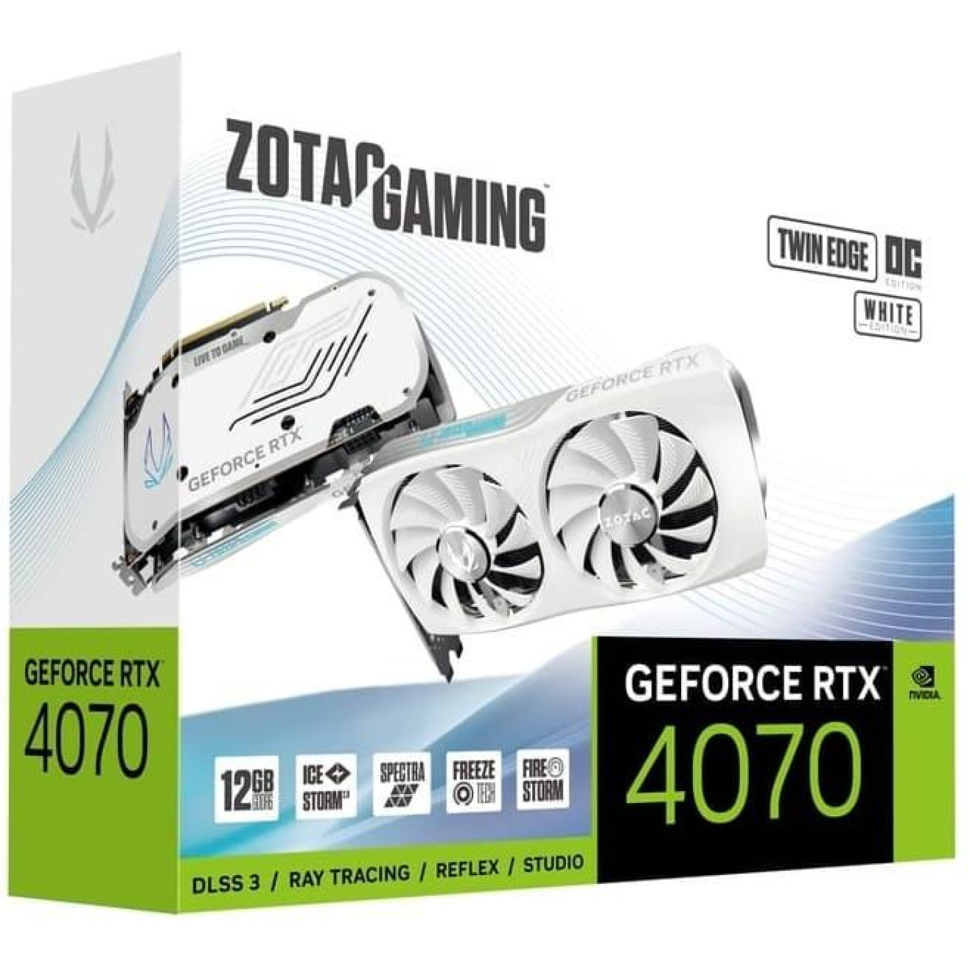 Видеокарта Zotac RTX 4070 12GB Twin Edge OC White (ZT-D40740Q-10M) (GDDR6X, 192 bit, PCI-E 4.0 x16)