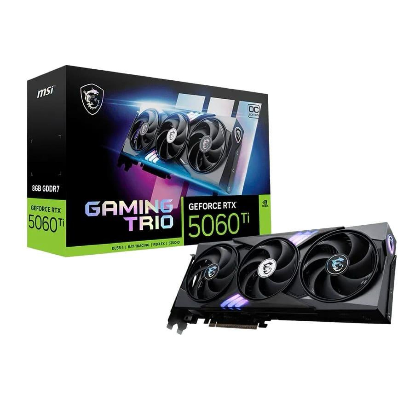 Видеокарта MSI RTX 5060 Ti 8G GAMING TRIO OC (RTX 5060 Ti 8G GAMING TRIO OC) (GDDR7, 128 bit, PCI-E v5.0 x8)