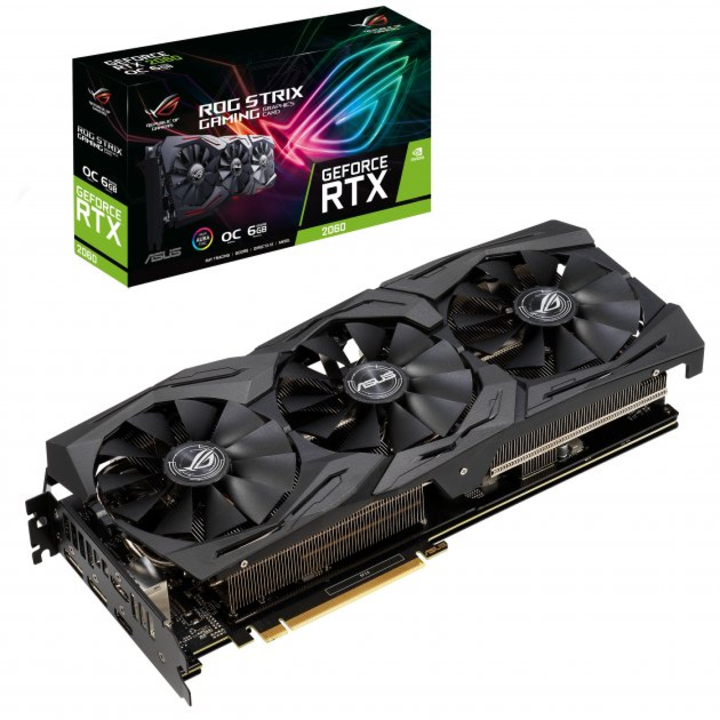 Відеокарта ASUS RTX 2060 6Gb ROG Strix Gaming (ROG-STRIX-RTX2060-O6G-GAMING) (GDDR6, 192 bit, PCI-E 3.0 x16) Б/в