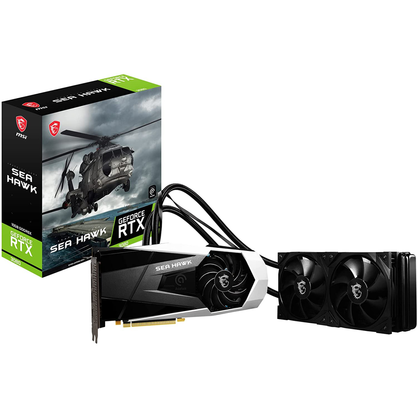 Відеокарта MSI RTX 3080 10Gb SEA HAWK X LHR (GeForce RTX 3080 SEA HAWK X 10G LHR) (GDDR6X, 320 bit, PCI-E v4.0 x16) Б/в