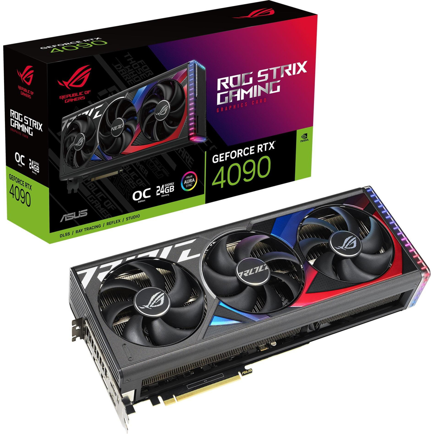 Видеокарта ASUS RTX 4090 24Gb STRIX OC (ROG-STRIX-RTX4090-O24G-GAMING) (GDDR6X, 384 bit, PCI-E v4.0 x16) Б/у