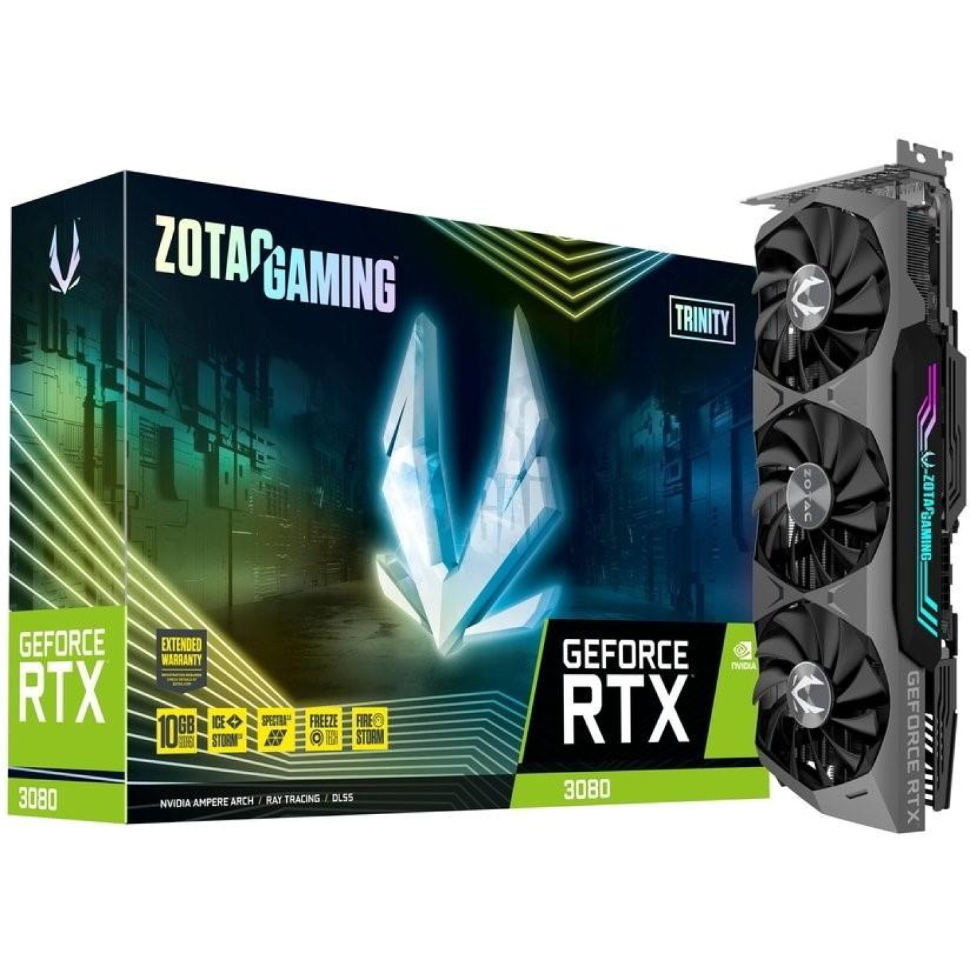 Видеокарта Zotac RTX 3080 10Gb Trinity LHR (ZT-A30800D-10PLHR) (GDDR6X, 320 bit, PCI-E v4.0 x16)