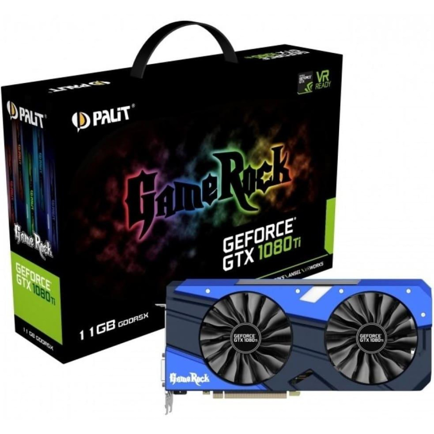 Відеокарта Palit GTX 1080Ti 11Gb GameRock Premium Edition (NEB108TH15LC-1020G) (GDDR5X, 352 bit, PCI-E 3.0 x16) Б/в
