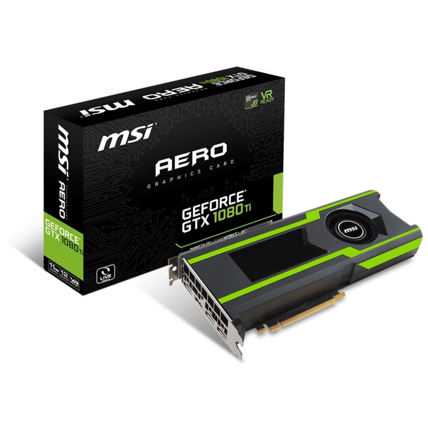Видеокарта MSI GTX 1080Ti AERO 11G OC (GTX 1080 Ti AERO 11G) (GDDR5X, 352 bit, PCI-E 3.0 x16)