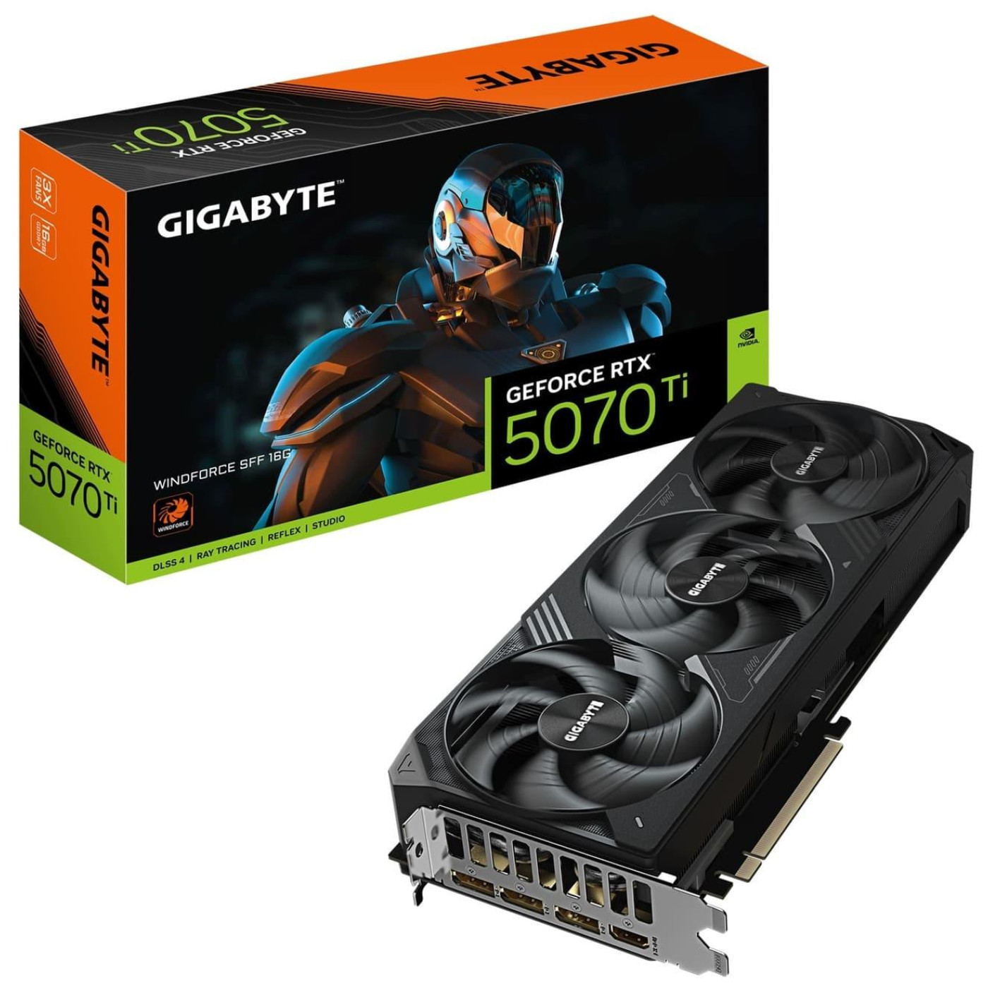 Відеокарта Gigabyte RTX 5070 Ti 16GB WINDFORCE SFF (GV-N507TWF3-16GD) (GDDR7, 256 bit, PCI-E v5.0 x16)