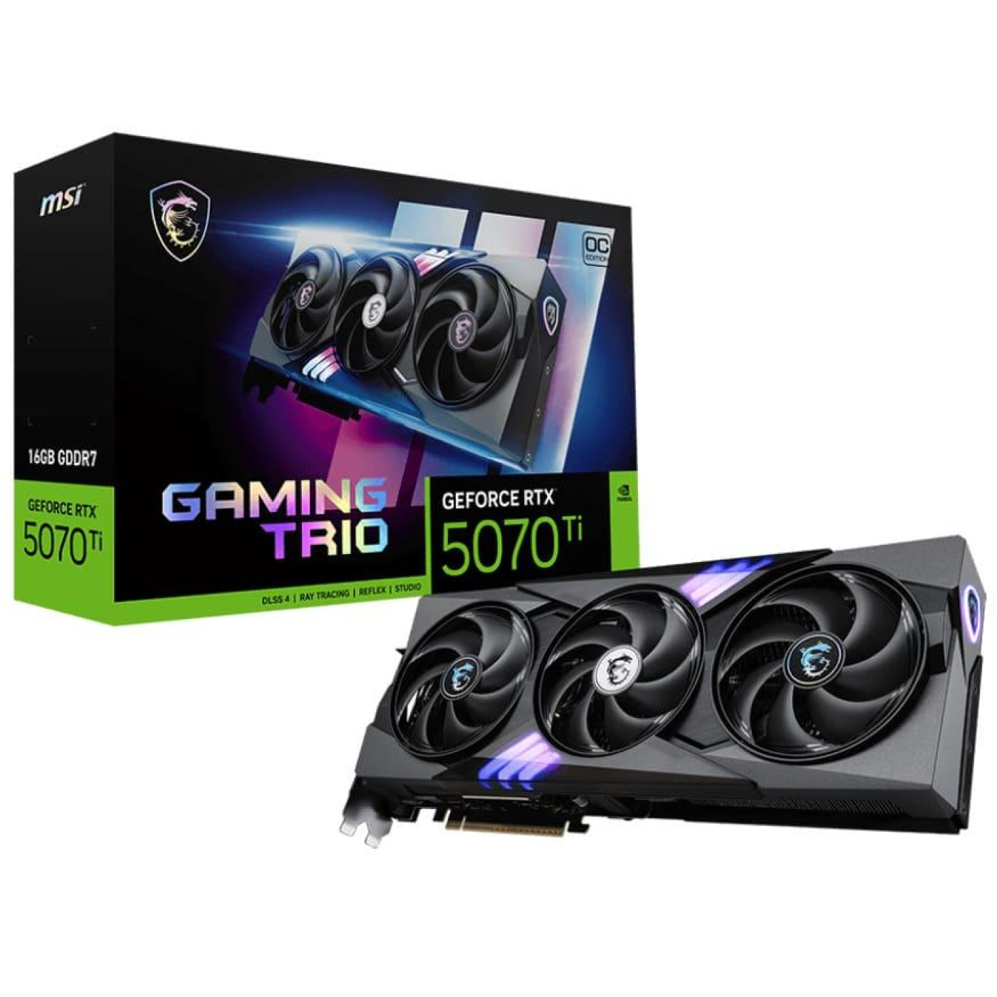 Видеокарта MSI RTX 5070 Ti 16G GAMING TRIO OC (RTX 5070 Ti 16G GAMING TRIO OC) (GDDR7, 256 bit, PCI-E v5.0 x16)
