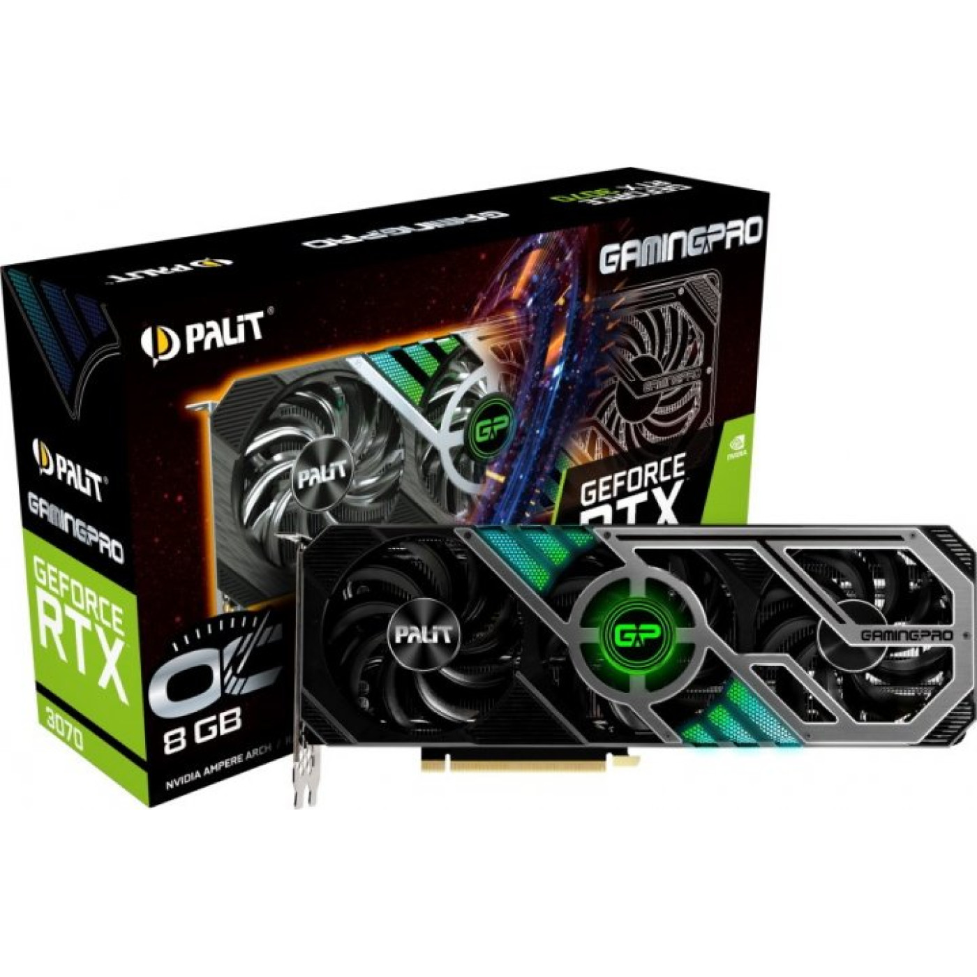 Відеокарта Palit RTX 3070 8Gb GamingPro OC (NE63070S19P2-1041A) (GDDR6, 256 bit, PCI-E v4.0 x16) Б/в