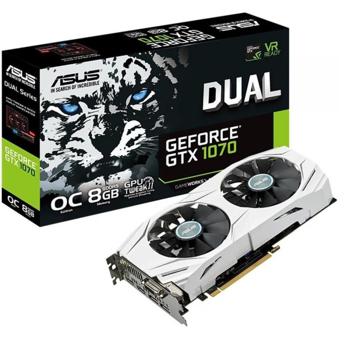Видеокарта ASUS GTX 1070 8Gb Dual OC (DUAL-GTX1070-O8G) (GDDR5, 256 bit, PCI-E 3.0 x16) Б/у
