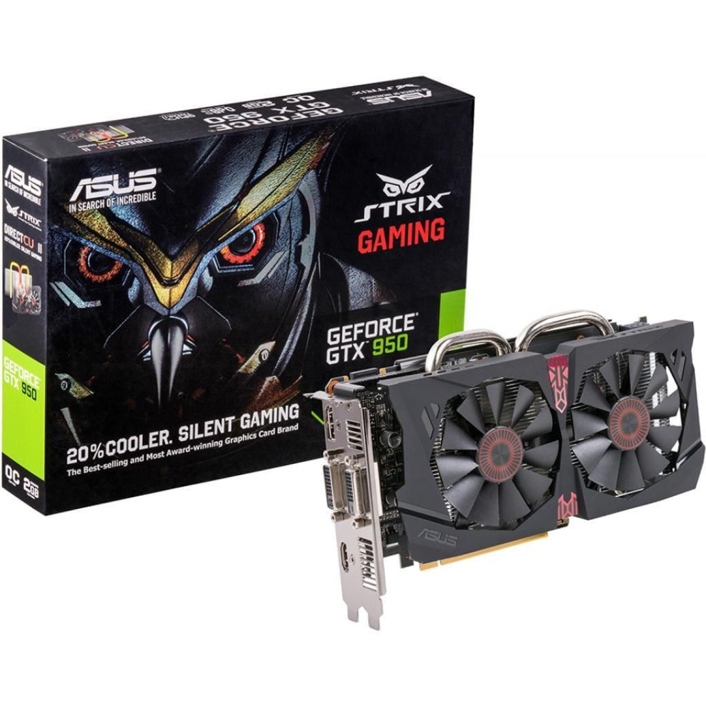 Відеокарта ASUS GTX 950 2Gb Strix Gaming (STRIX-GTX950-DC2OC-2GD5-GAMING) (GDDR5, 128 bit, PCI-E v3.0) Б/в