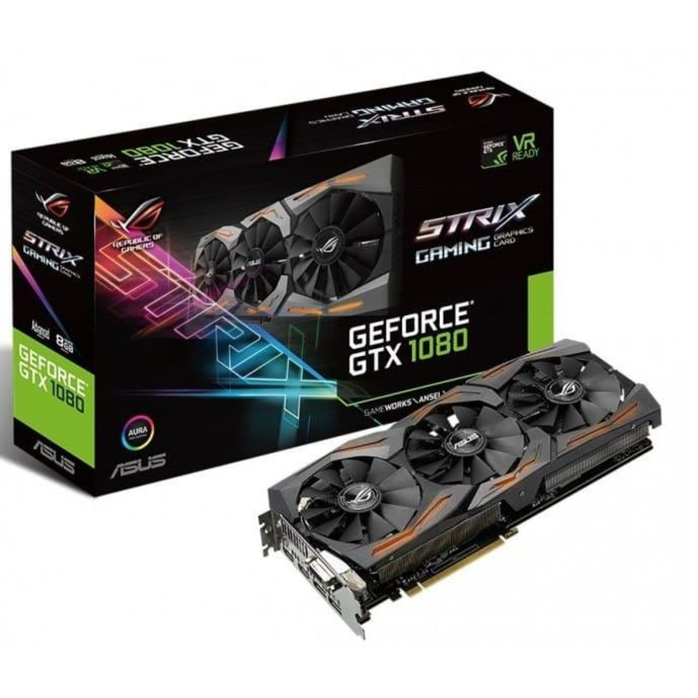 Видеокарта ASUS GTX 1080 8Gb Rog Strix Advanced (STRIX-GTX1080-A8G-GAMING) (GDDR5X, 256 bit, PCI-E 3.0 x16) Б/у