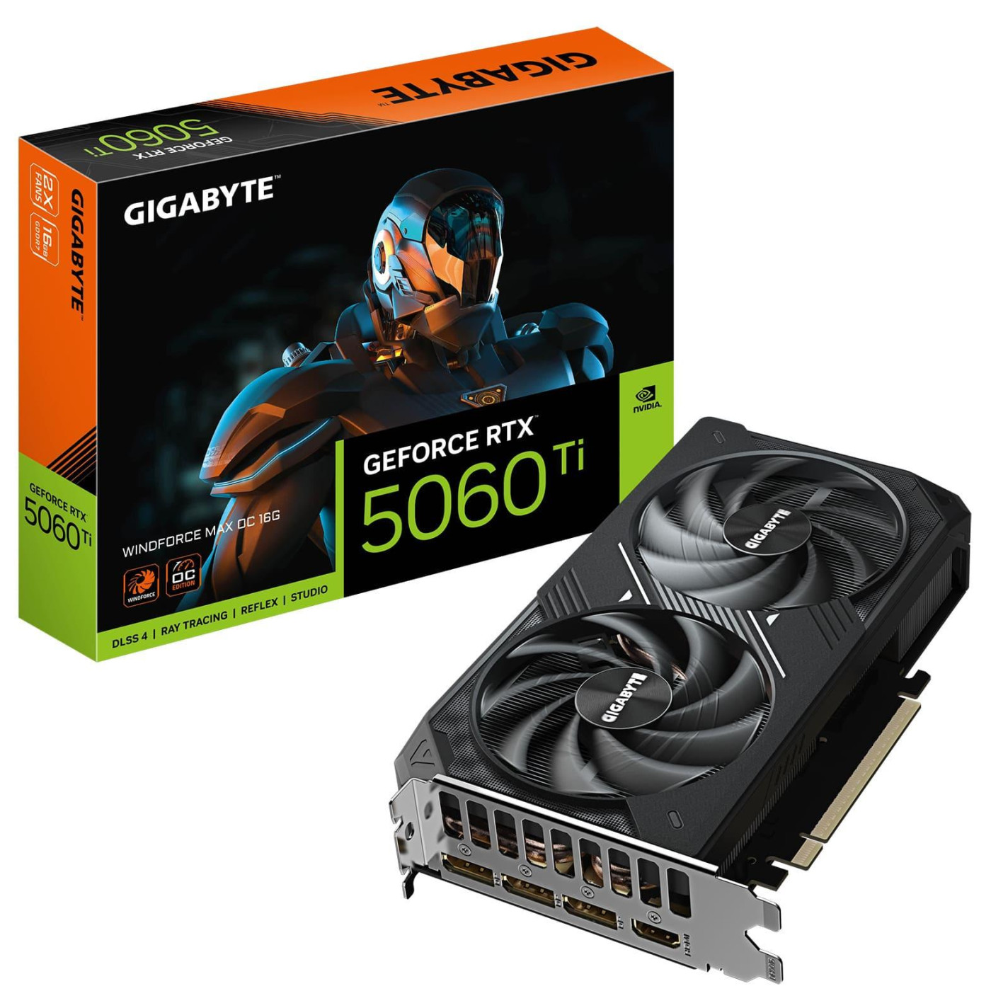 Відеокарта Gigabyte RTX 5060 Ti 16G WINDFORCE MAX OC (GV-N506TWF2MAX OC-16GD) (GDDR7, 128 bit, PCI-E v5.0 x8)