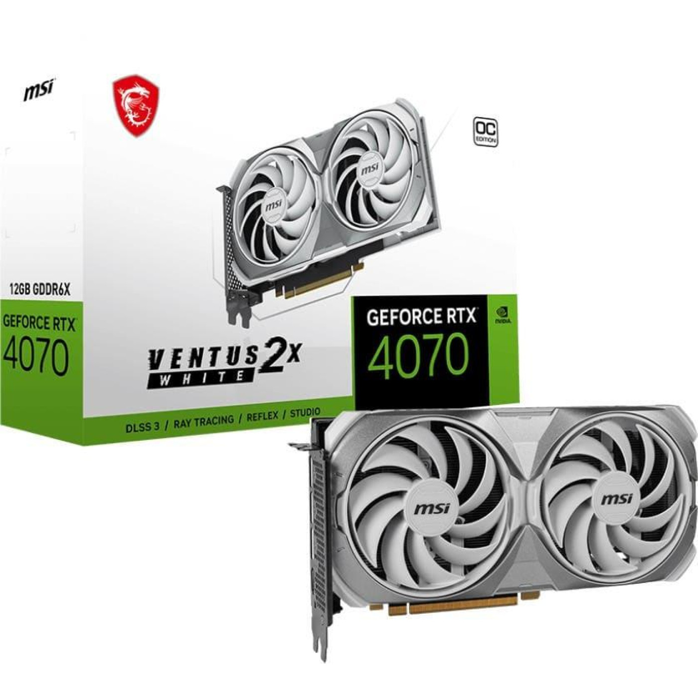 Видеокарта MSI RTX 4070 12Gb VENTUS 2X WHITE OC (RTX 4070 VENTUS 2X WHITE 12G OC) (GDDR6X, 192 bit, PCI-E 4.0 x16) Б/у