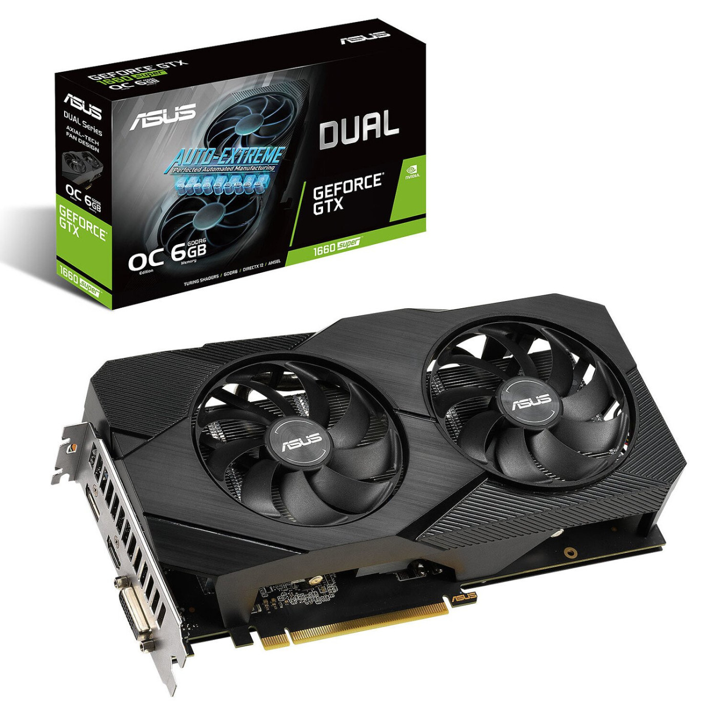 Видеокарта ASUS GTX 1660 6Gb Super Dual EVO OC (DUAL-GTX1660S-O6G-EVO) (GDDR6, 192 bit, PCI-E v3.0) FR