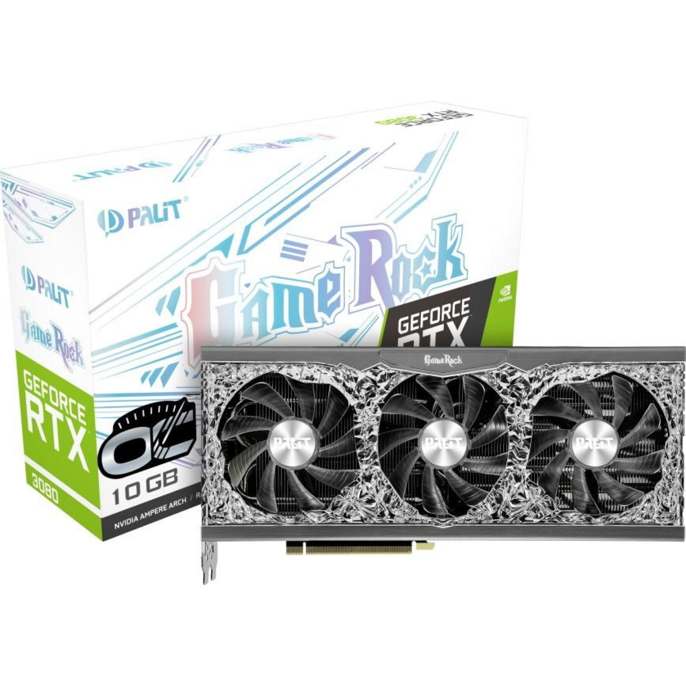 Відеокарта Palit RTX 3080 10Gb GameRock OC (NED3080H19IA-1020G) (GDDR6X, 320 bit, PCI-E v4.0 x16) Б/в