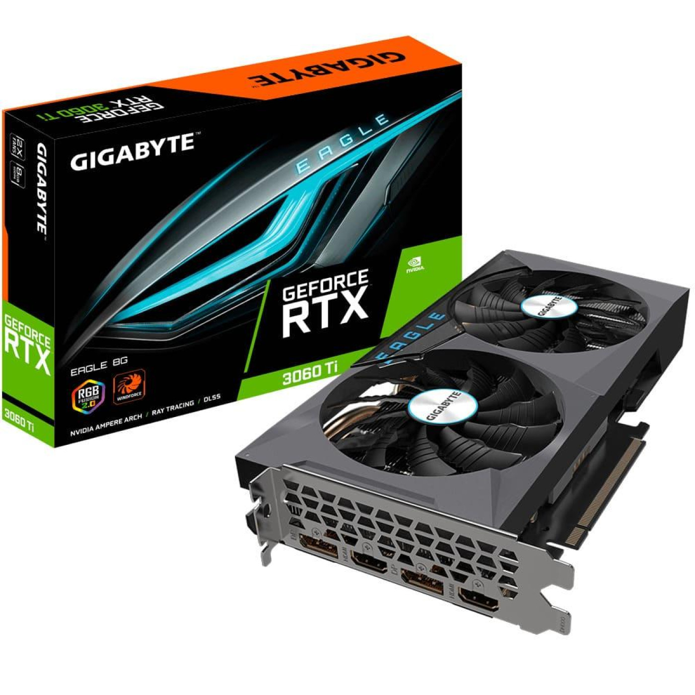 Відеокарта Gigabyte RTX 3060Ti 8Gb Eagle (GV-N306TEAGLE-8GD) (GDDR6, 256 bit, PCI-E v4.0 x16) Б/в