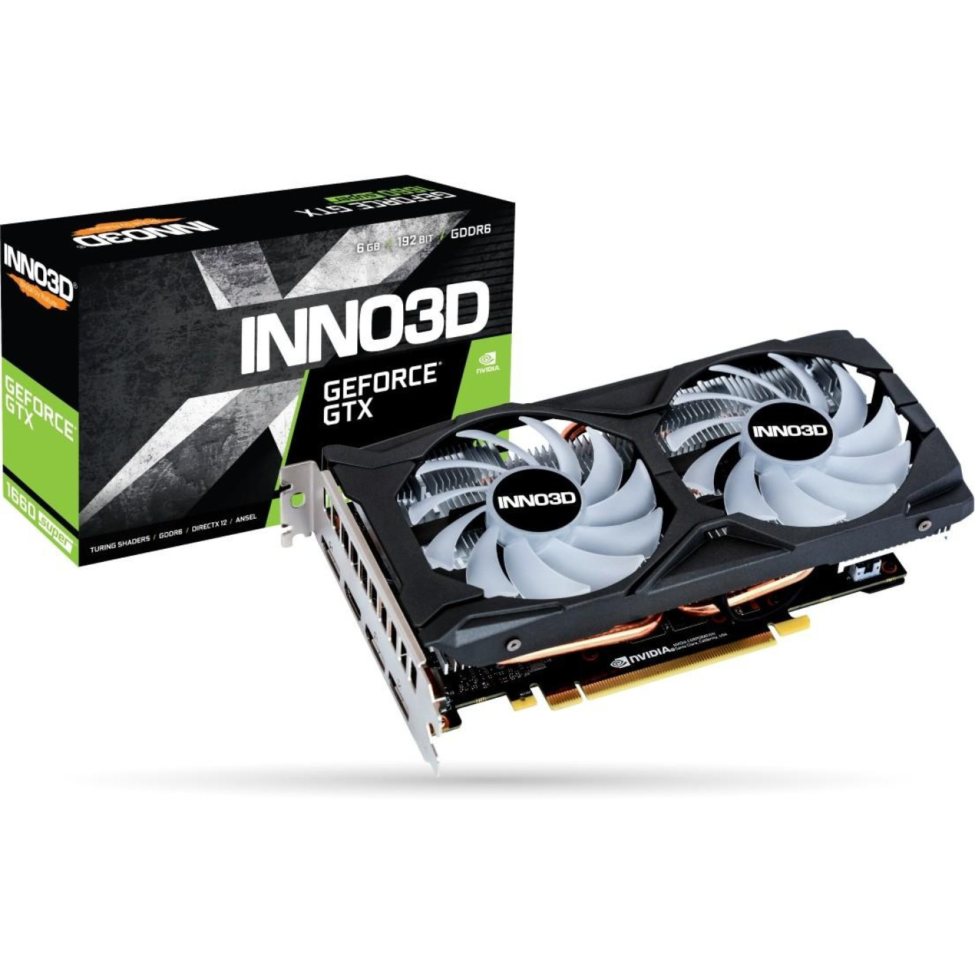Видеокарта Inno3D GTX 1660 6Gb Super Twin X2 OC RGB (N166S2-06D6X-1712VA15LB) (GDDR6, 192 bit, PCI-E v3.0) Б/у