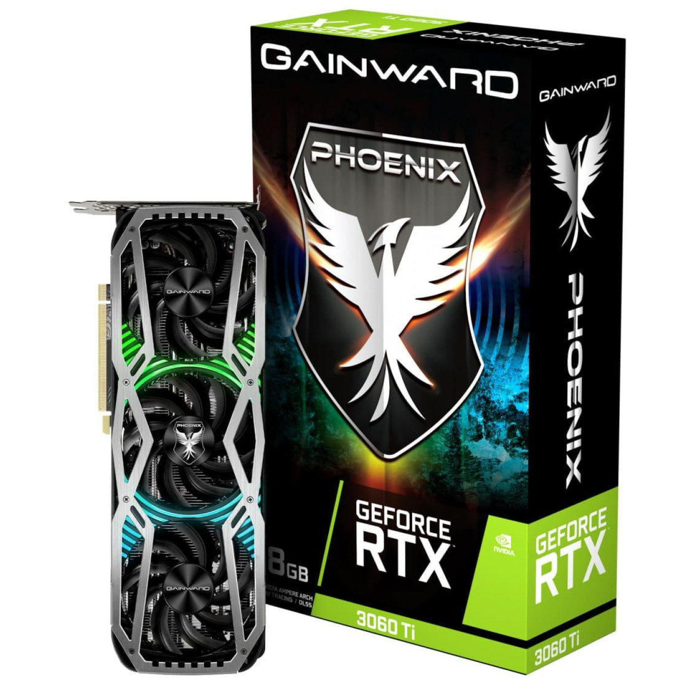 Відеокарта Gainward RTX 3060Ti 8Gb Phoenix GS (NE6306TT19P2-1041X) (GDDR6, 256 bit, PCI-E v4.0 x16) Б/в