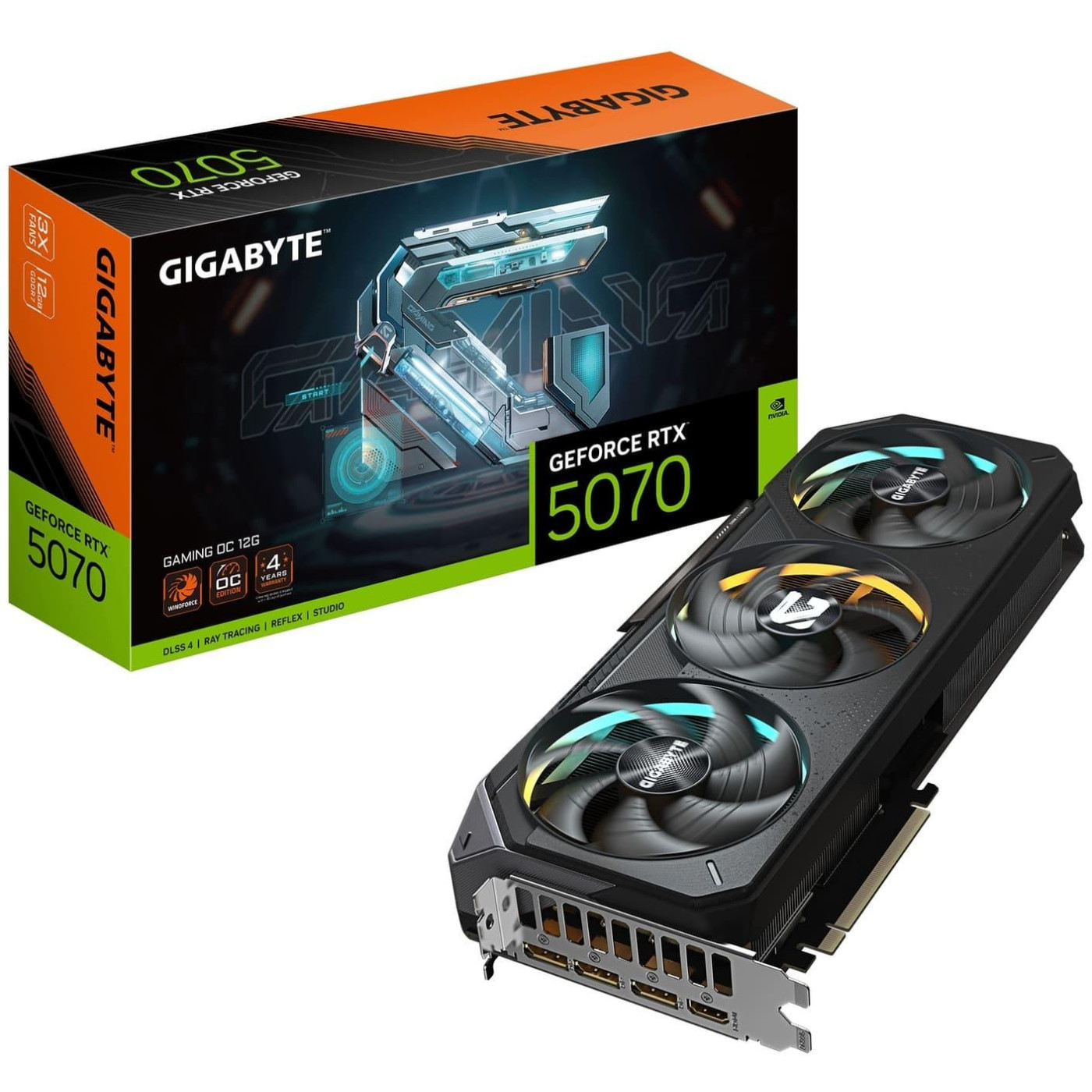 Відеокарта Gigabyte RTX 5070 12GB GAMING OC (GV-N5070GAMING OC-12GD) (GDDR7, 192 bit, PCI-E v5.0 x16)