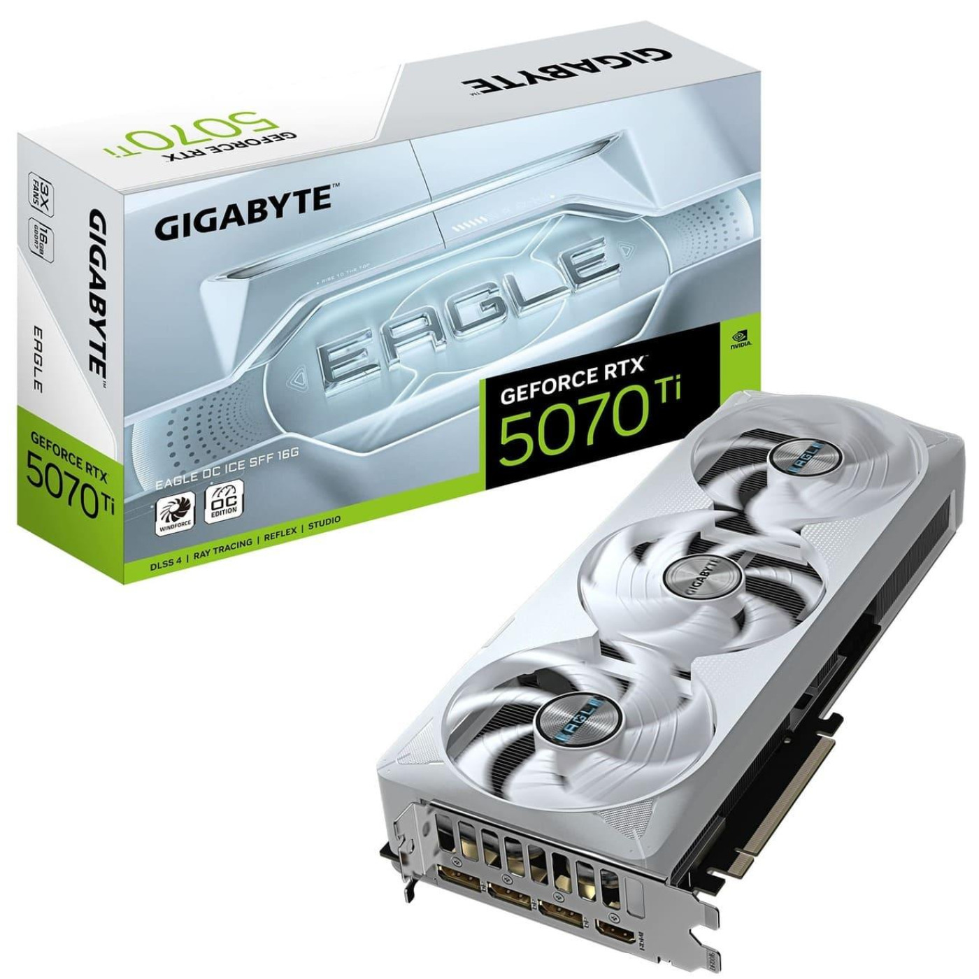 Видеокарта Gigabyte RTX 5070 Ti 16GB EAGLE OC ICE SFF (GV-N507TEAGLEOC ICE-16GD) (GDDR7, 256 bit, PCI-E v5.0 x16)