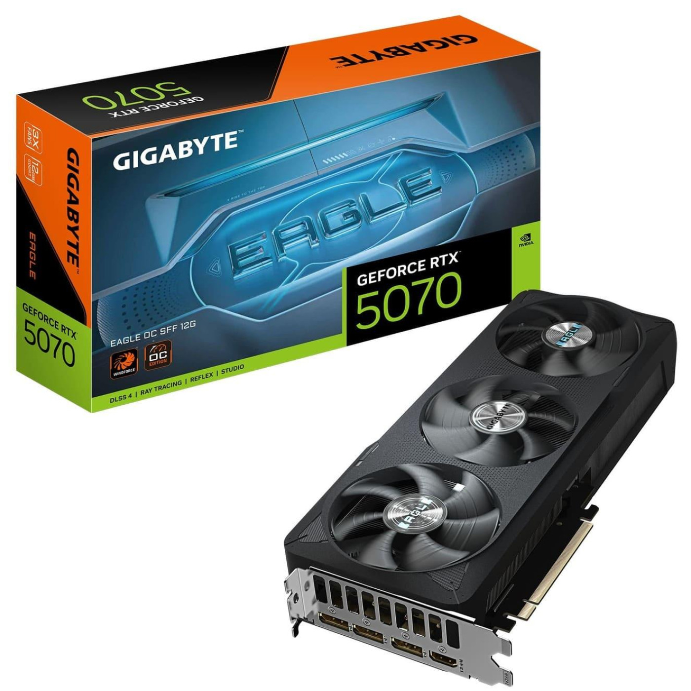 Відеокарта Gigabyte RTX 5070 12GB EAGLE OC SFF (GV-N5070EAGLE OC-12GD) (GDDR7, 192 bit, PCI-E v5.0 x16)