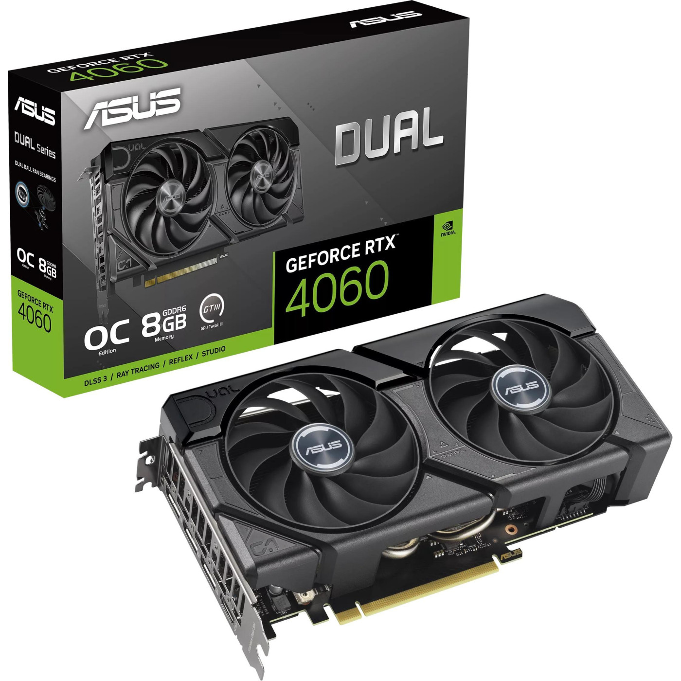 Відеокарта ASUS RTX 4060 8GB DUAL OC (DUAL-RTX4060-O8G) (GDDR6, 128 bit, PCI-E v4.0 x8) Б/в