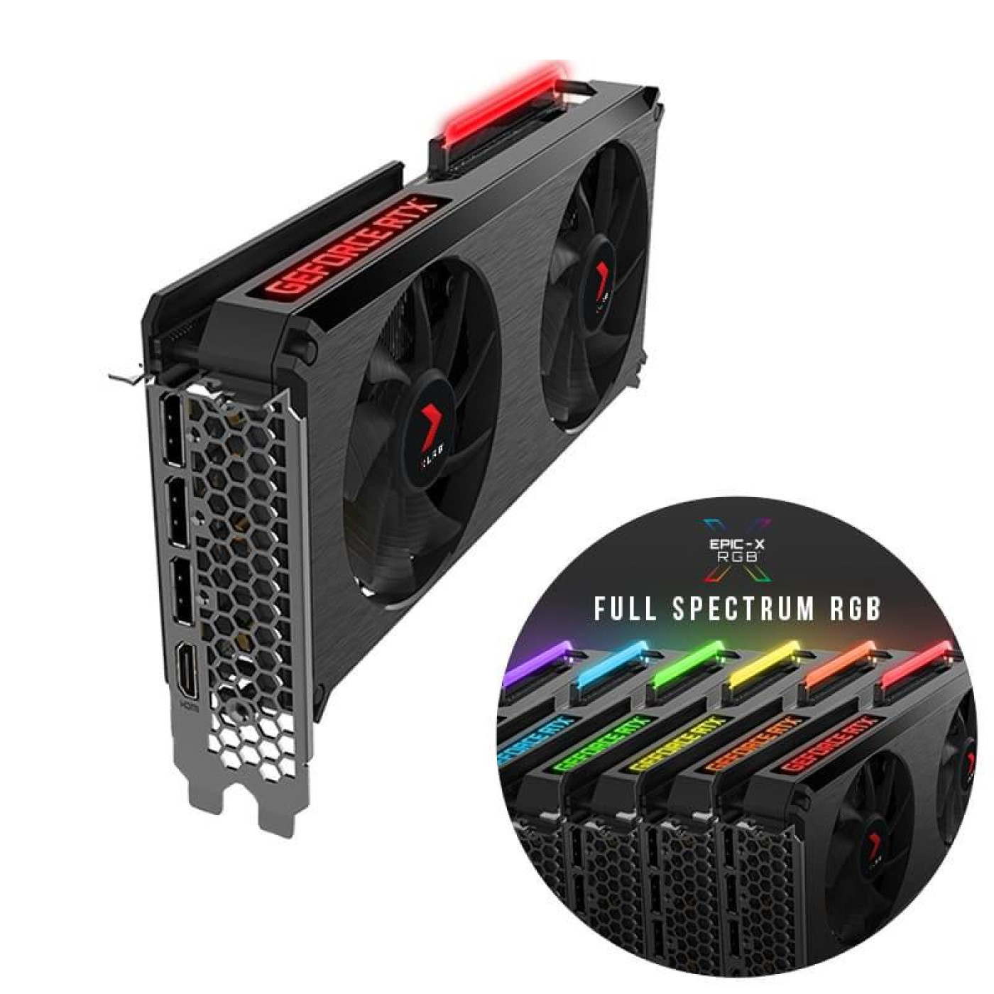 Відеокарта PNY RTX 3060Ti 8Gb XLR8 Gaming REVEL EPIC-X RGB Dual Fan Edition (GMR3S1TN4J8GT2CKTP6ACB) (GDDR6, 256 bit, PCI-E v4.0 x16) Б/в