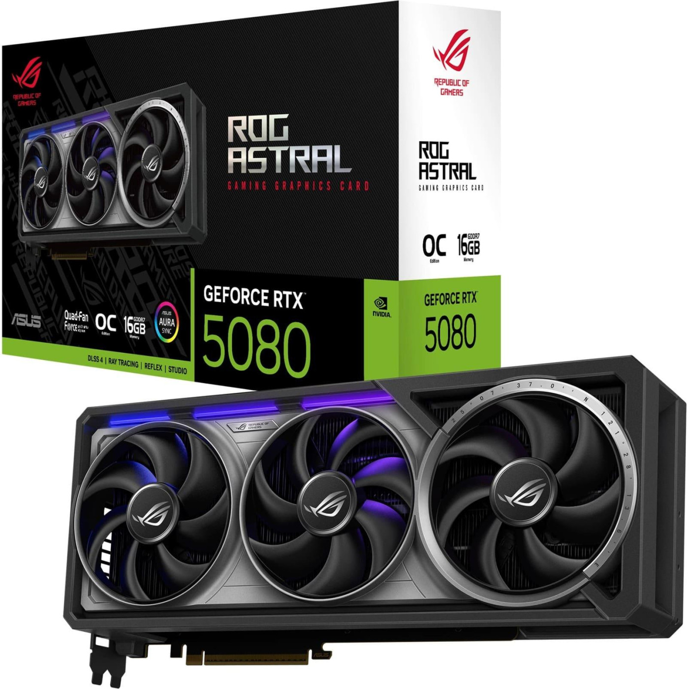 Видеокарта ASUS RTX 5080 16GB ROG Astral OC Edition (ROG-ASTRAL-RTX5080-O16G-GAMING) (GDDR7, 256 bit, PCI-E v5.0 x16)