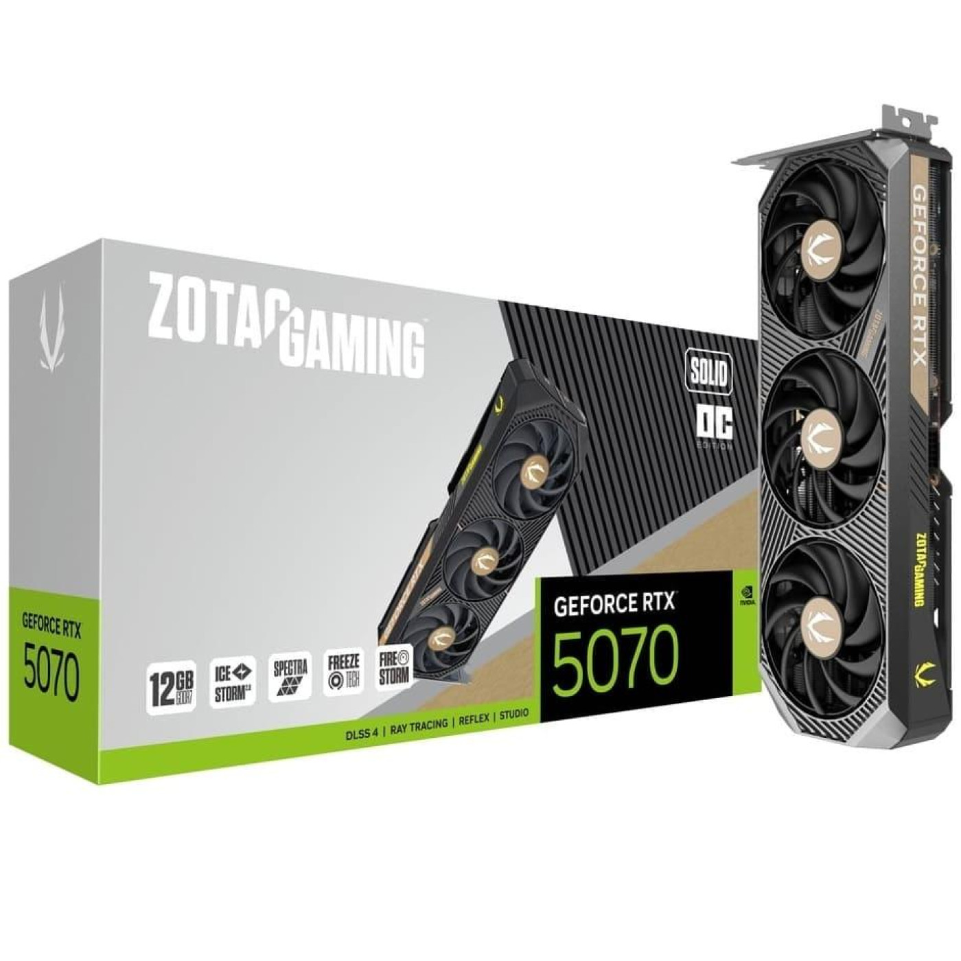 Відеокарта Zotac RTX 5070 12Gb GAMING SOLID OC (ZT-B50700J-10P) (GDDR7, 192 bit, PCI-E v5.0 x16)
